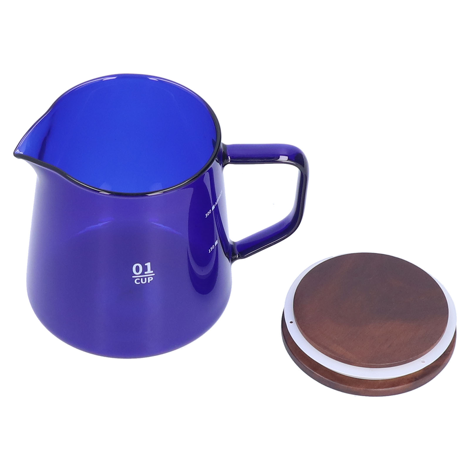 Teetasse Aus Borosilikatglas, 300 Ml, Hitzebeständiger Kaffeebecher, Wasserbehälter Mit Deckel, Blau