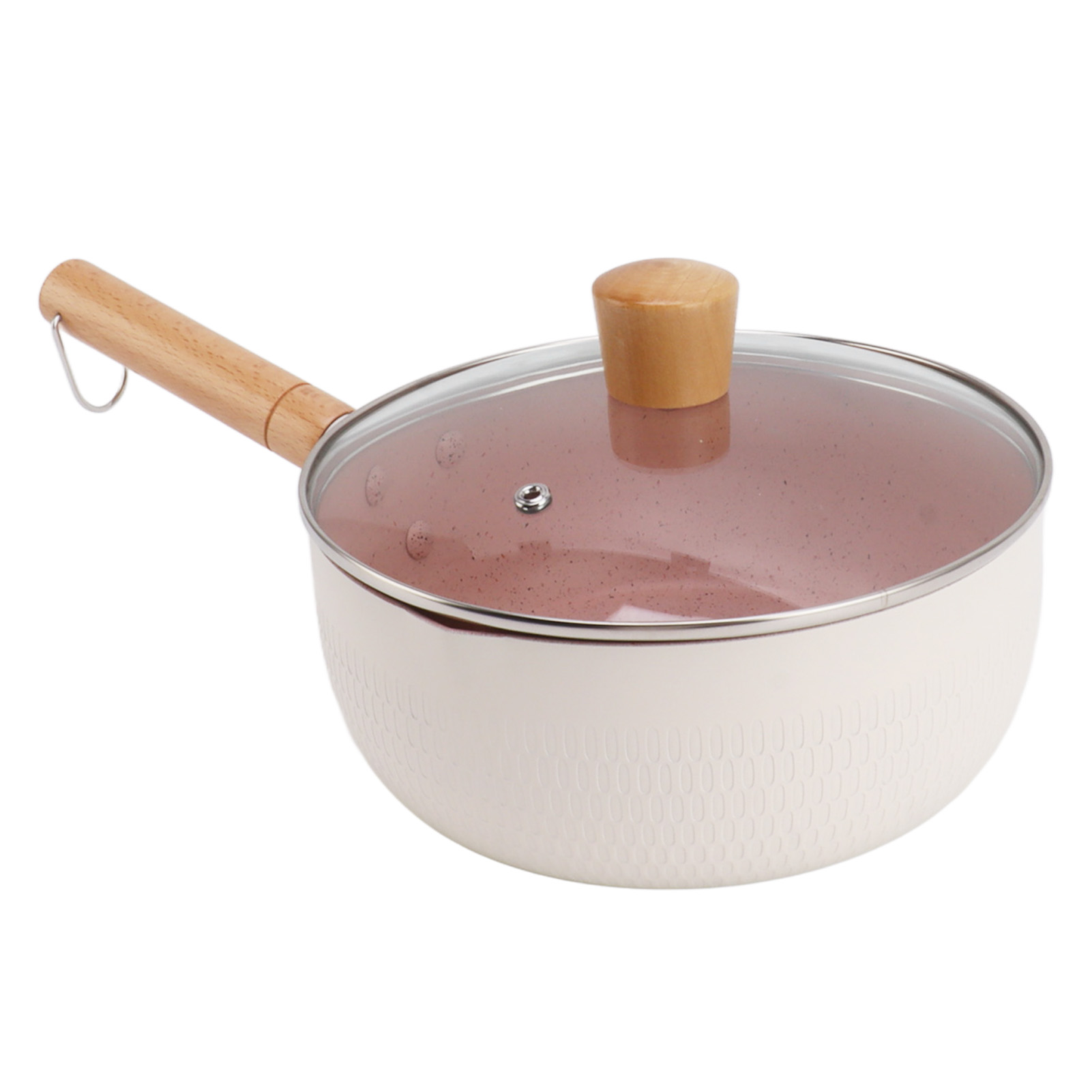 Antihaftbeschichtete Bratpfanne Mit Deckel, Weiß, Für Kleine Mahlzeiten Für Kinder, Zum Kochen Zu Hause, Für Suppen Und Milch, 20 Cm