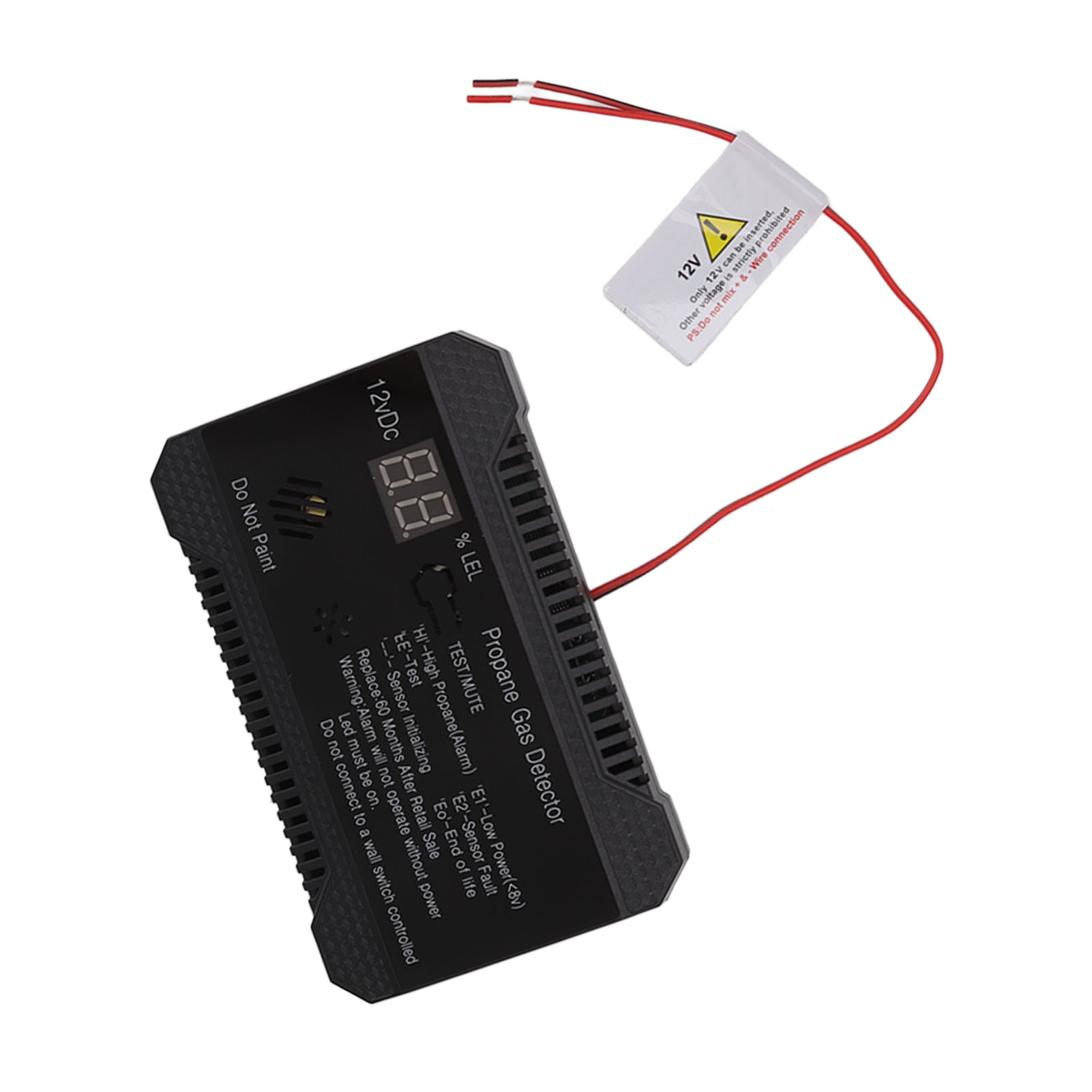 Propangaswarngerät Für Wohnmobile, Lauter 85-db-alarm, Propangaswarner Für Wohnmobile Mit Ul-zertifiziertem Sensor, Schwarz