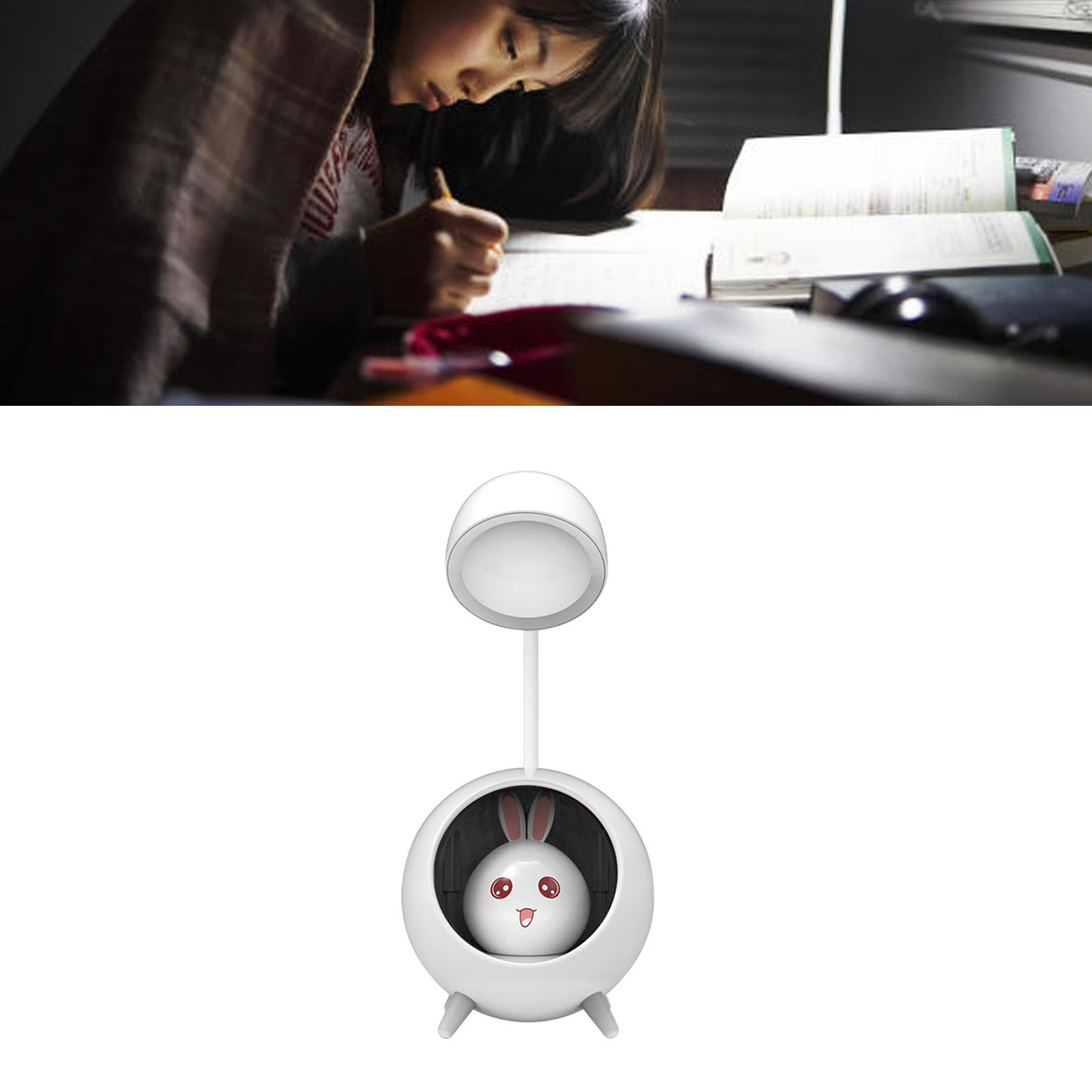 Niedliche Mini-led-schreibtischlampe, Tischleuchte, Augenschutz, Nachtlicht Für Zuhause Und Büro, Weiß