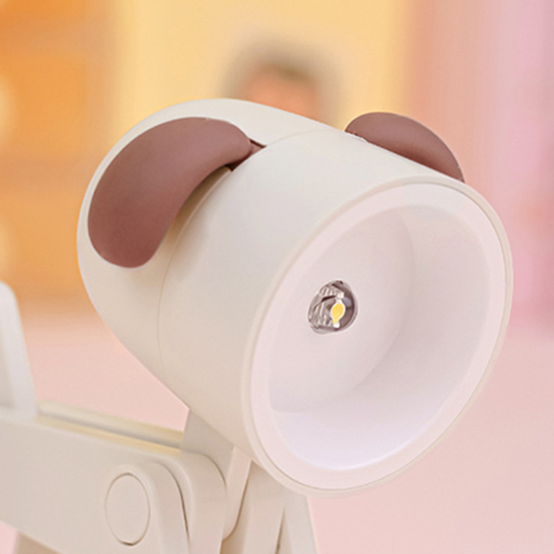 Mini-nachtlicht Mit Niedlichem Tiermotiv, Kawaii-led-schreibtischlampe, Mini-handyhalter, Deko-artikel Für Zuhause, Beige, Hund
