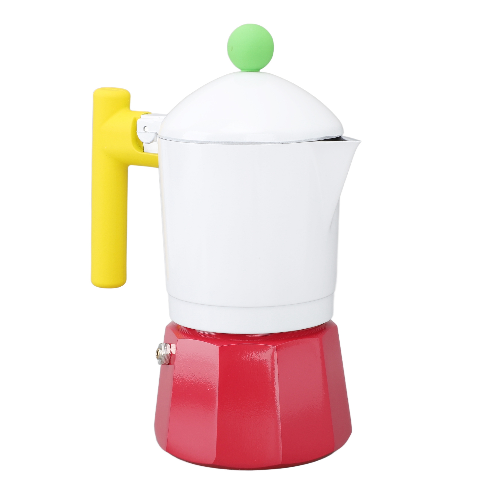 Moka-kaffeebereiter Aus Aluminium, Italienischer Moka-kaffeebereiter Für Den Herd, Für Zuhause, Büro Und Reisen, Rot