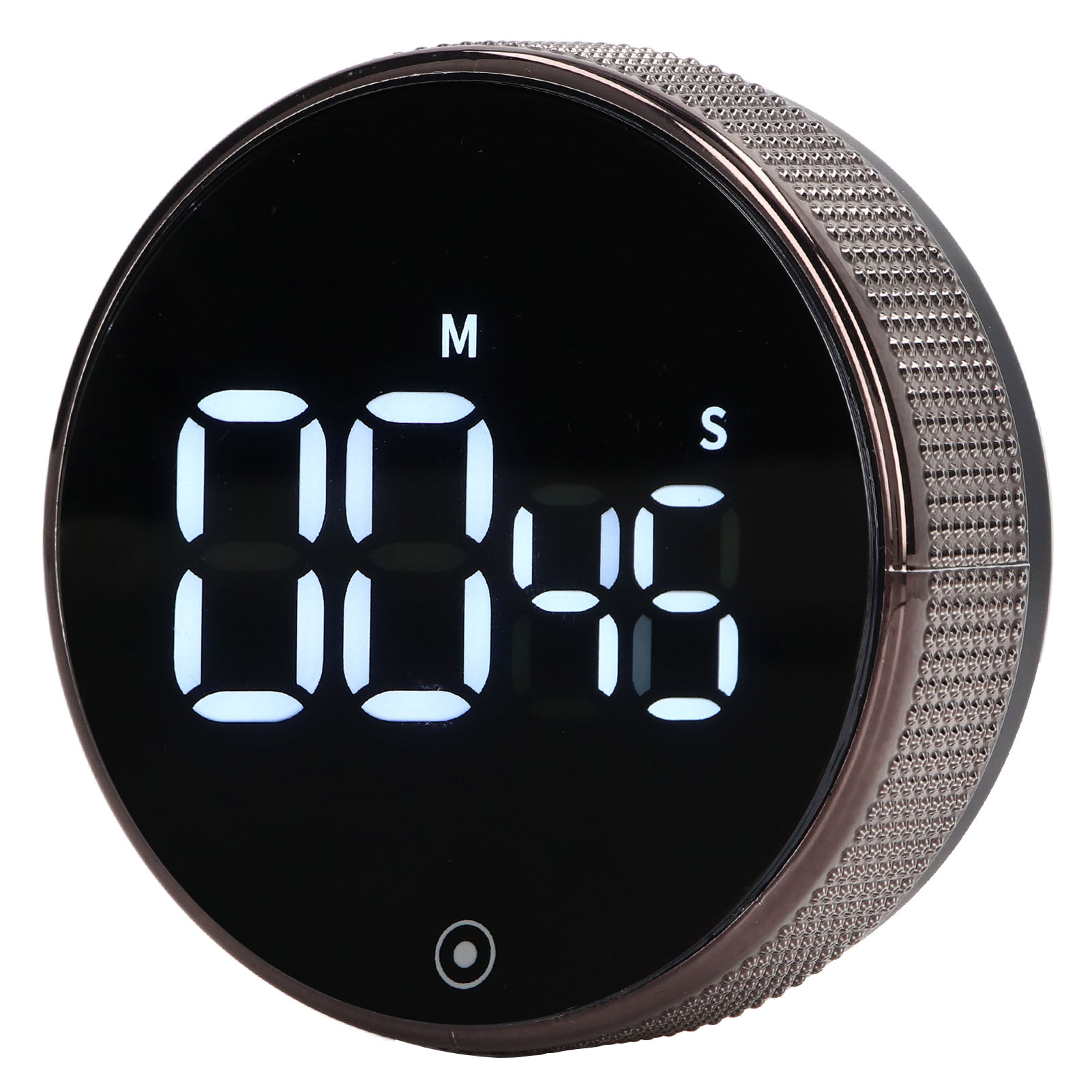 Drehbarer, Geräuschloser, Magnetischer Küchentimer Mit Saugnapf Für Kinder, Mit Led-beleuchtung Und Countdown, Schwarz