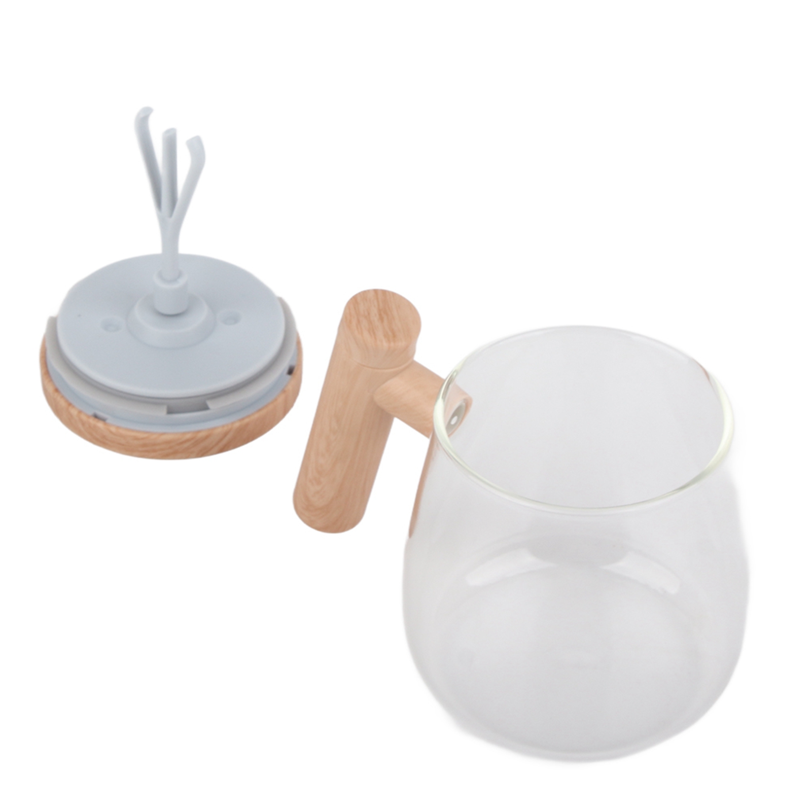 Automatischer Kaffeebecher Mit Transparentem Deckel, Beige-weiß, 350 Ml, 400 Mah, Ipx6, Typ C, Elektrischer Kaffee- Und Milchbecher Mit Touch-schalter