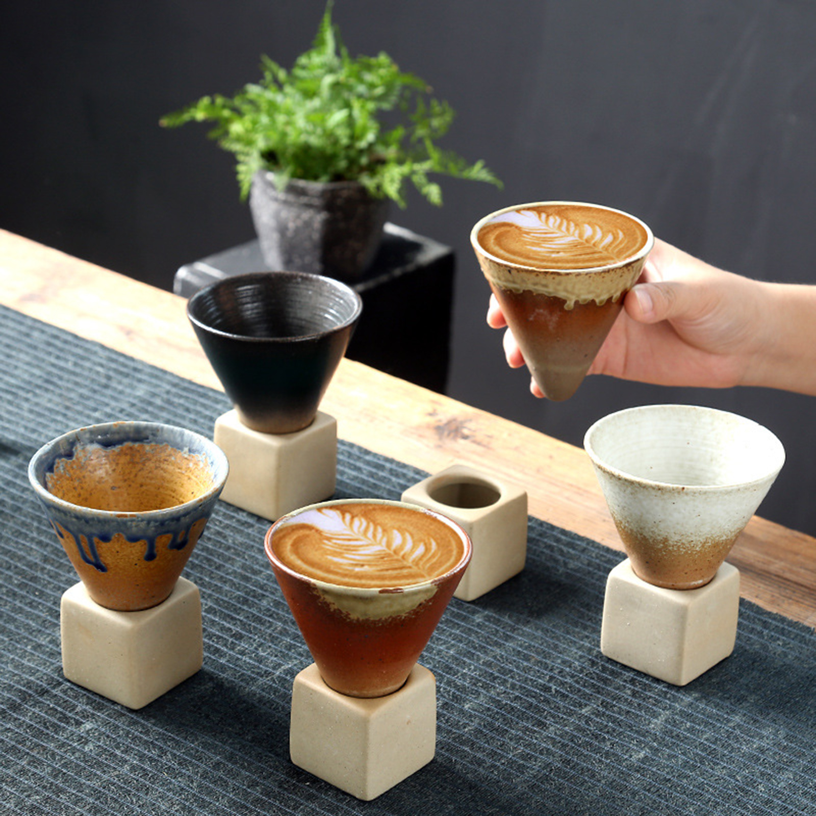200 Ml Japanischer Keramikbecher, Kaffeebecher, Latte-becher Mit Keramikboden