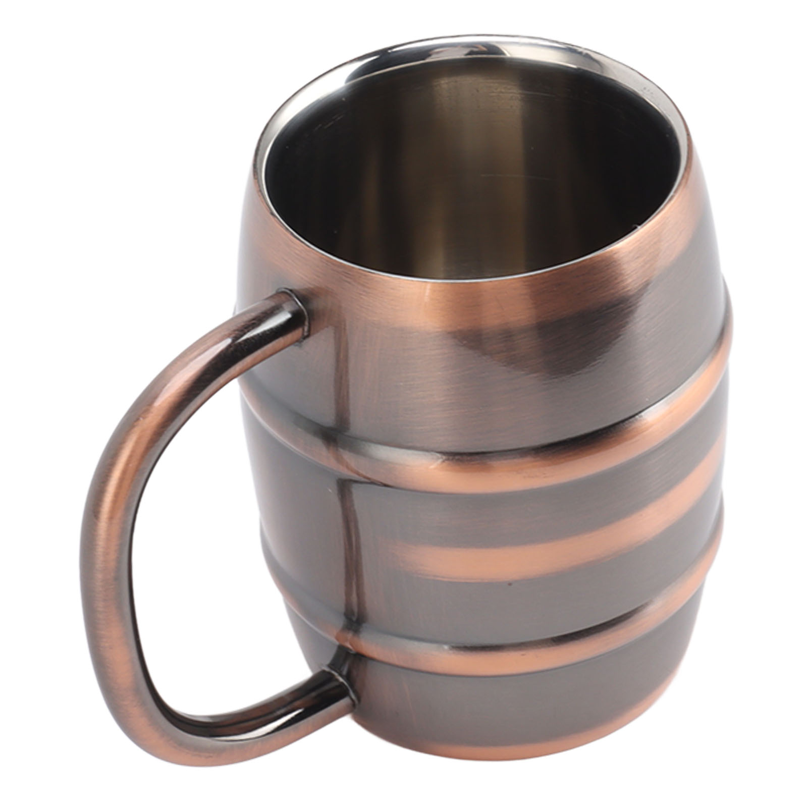 Bierkrug Aus Edelstahl, Doppelwandig Isoliert, Multifunktional, Sicher, Ergonomisch, Für Zuhause, Für Milch Und Tee, Retro-kupferfarbe