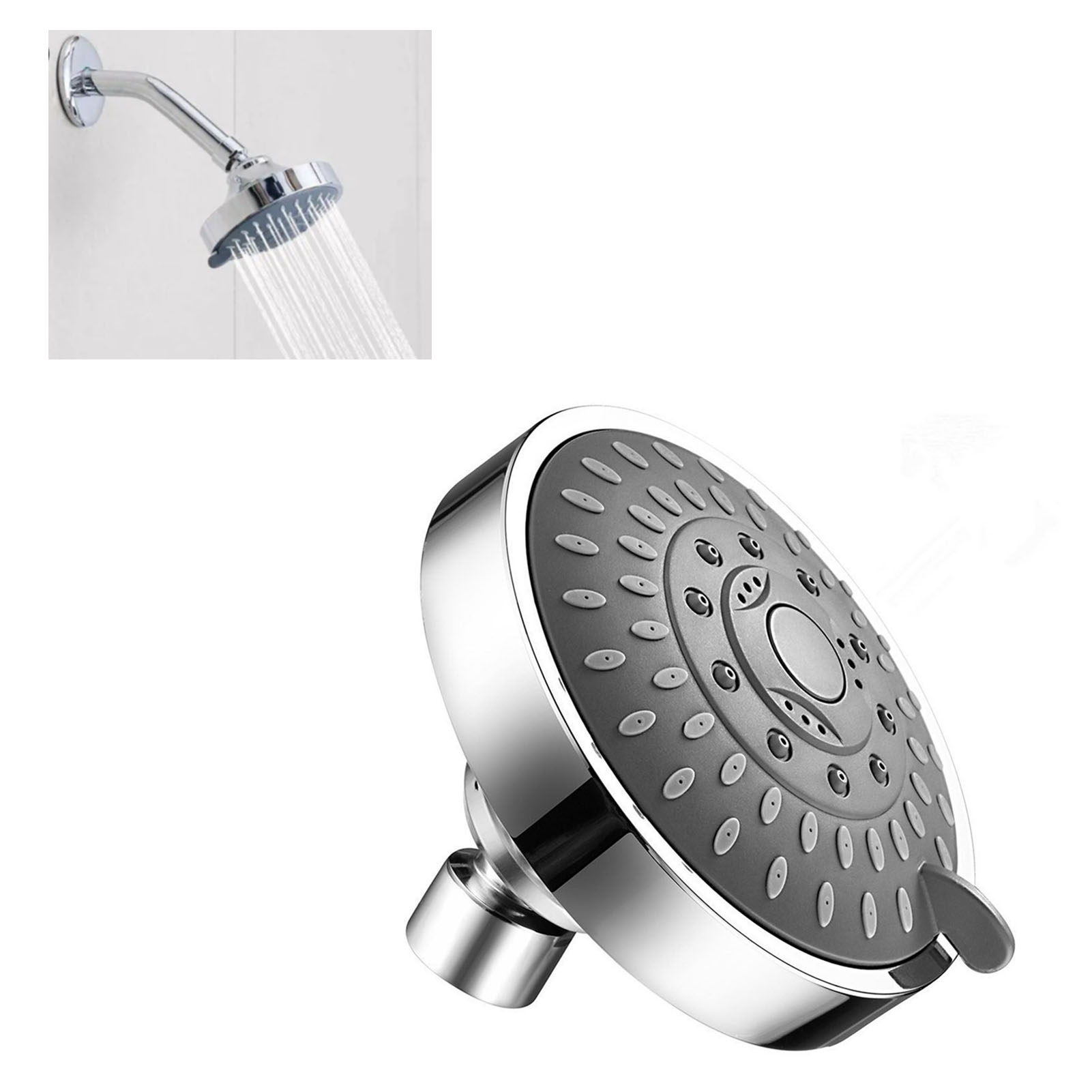 Duschkopf Mit 5 Strahlarten, Verstellbar, Edelstahl, Badewannendüse G1/2 Für Bad Und Wc