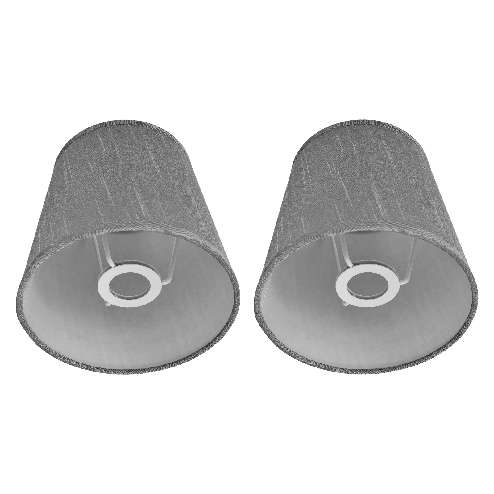 2 Stück Lampenschirme Im Europäischen Stil Für Den Innenbereich, Stofflampenschirm Für E14-fassung, Kronleuchter, Tischlampen, Stehlampen, Px150, Silbergrau