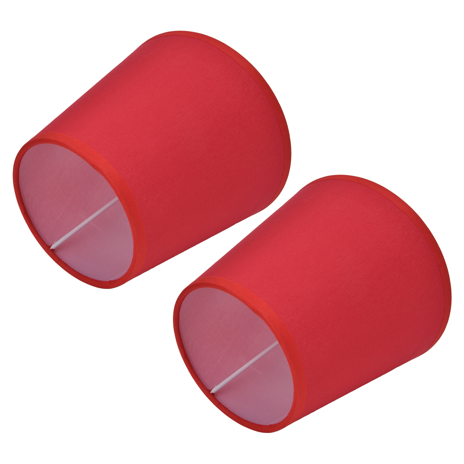 2 Stück Lampenschirme Im Europäischen Stil, Stofflampenschirm Für E14-kronleuchter, Tischlampen, Stehlampen Px16, Rot
