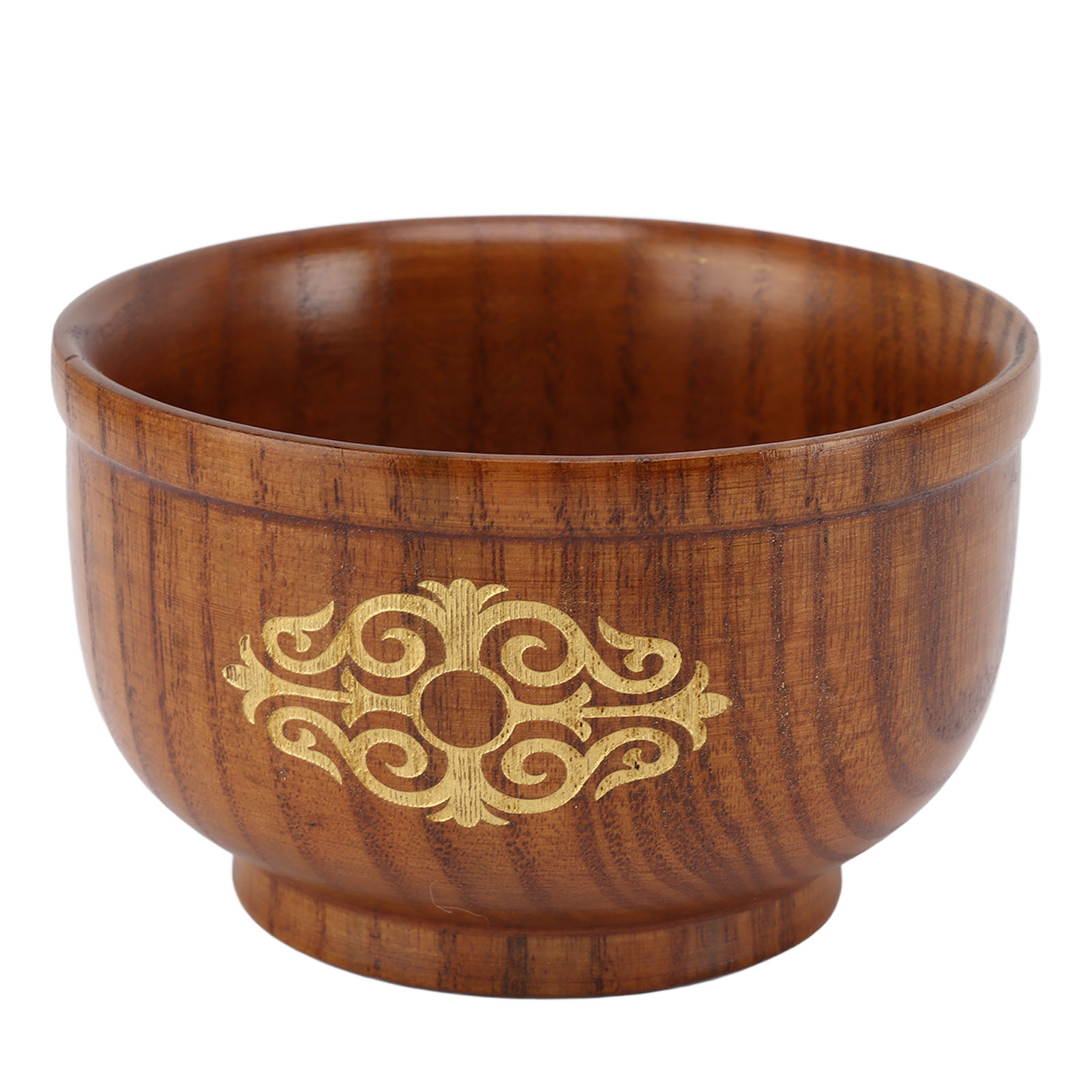 Reisschale Aus Jujube-holz, Hitzebeständig, Exquisit, Elegant, Runde Küchenschüssel Aus Holz In Platingold