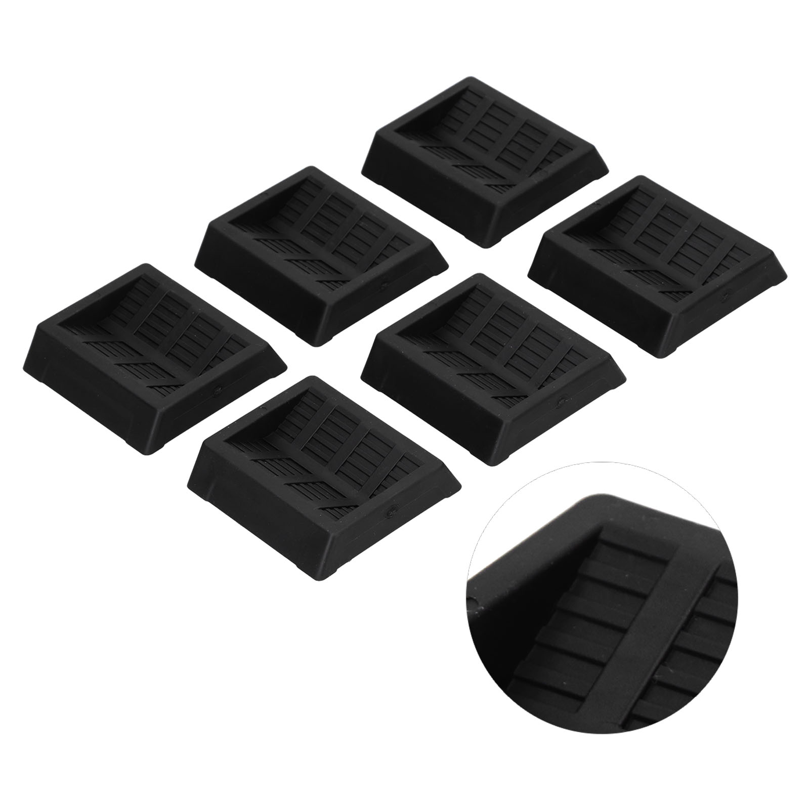 6 Stück Gummigleiter Für Möbelrollen, Geeignet Für Betten, Stühle, Schränke, Sofas Und Kleiderschränke, Schwarz