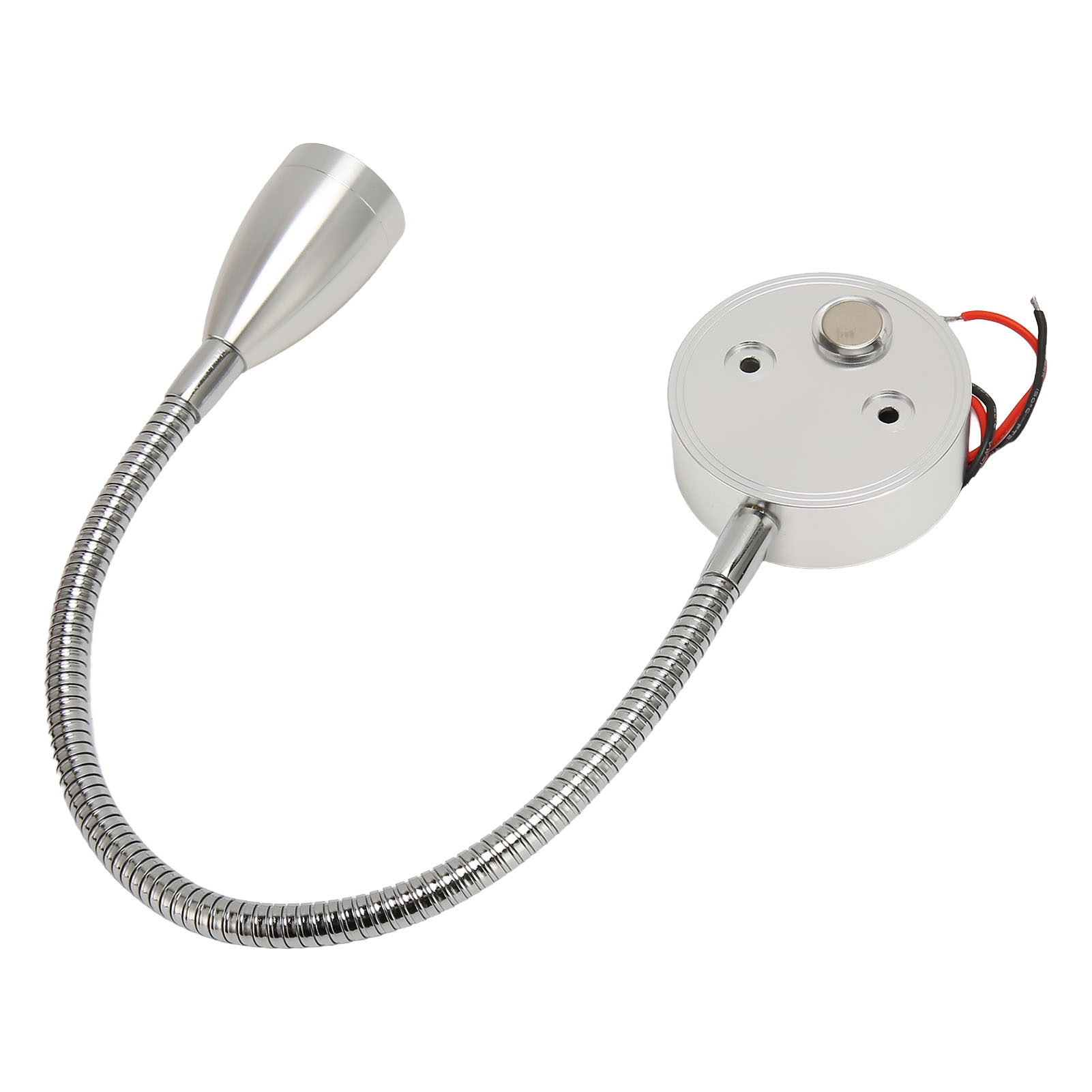 Led-wandleselampe, Berührungsempfindlich, 3-farbig, Dimmbar, Mit Flexiblem Schwanenhals Für Camper, Boote Und Wohnmobile, 12–24 V Dc, Silber