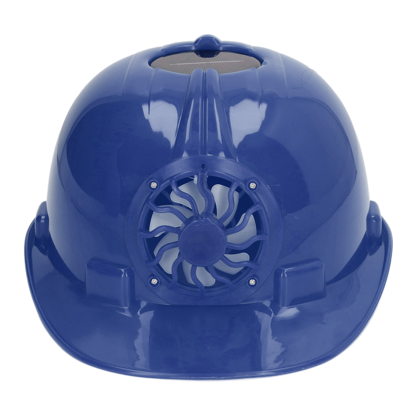 Schutzhelm Mit Solarventilator, Kunststoff, Belüftet, Atmungsaktiv, Mit Herausnehmbarem Innenfutter Für Sommerliche Bauarbeiten Im Freien, Dunkelblau