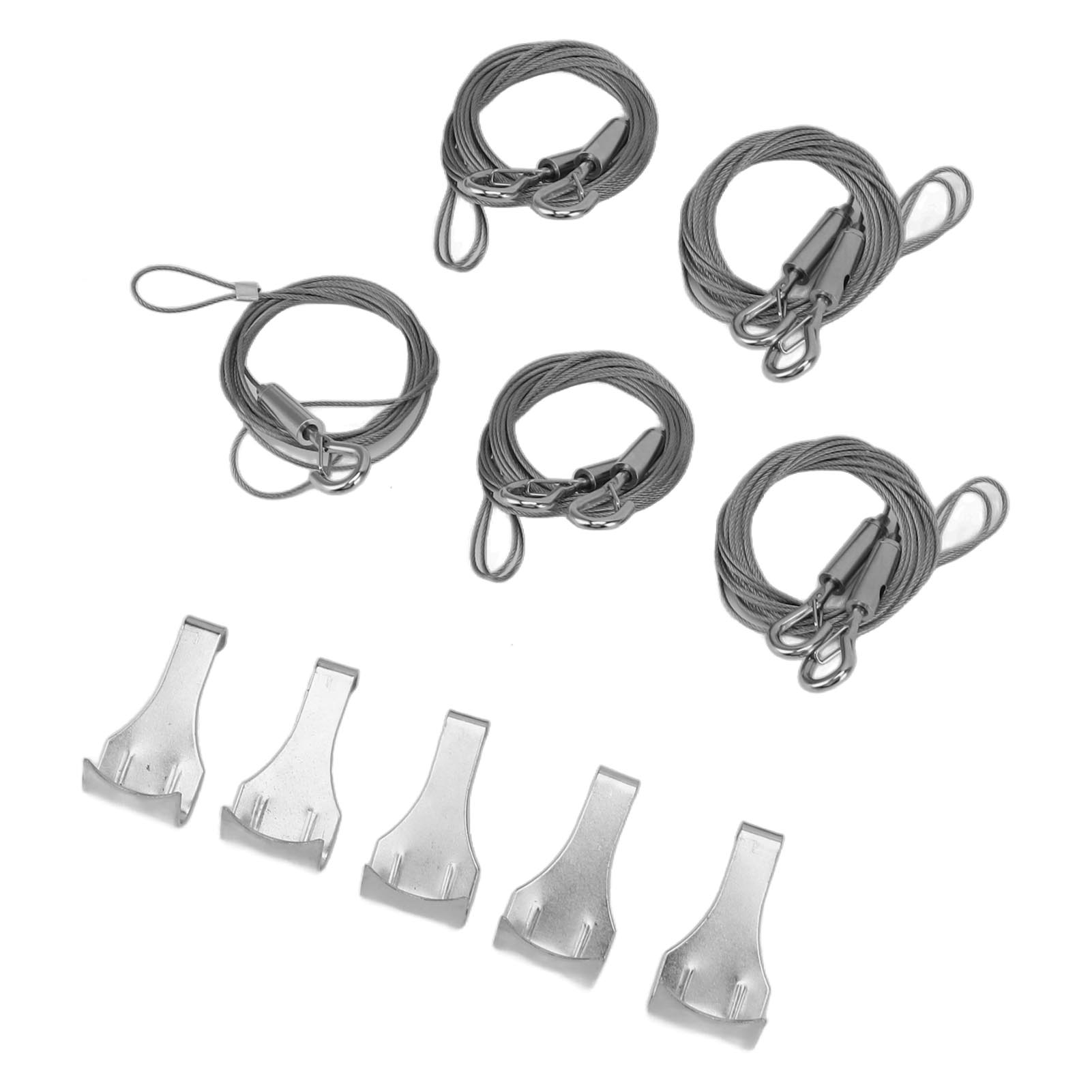 Set Mit 5 Verstellbaren Bilderaufhängedrähten Aus Edelstahl, Robust, Mit Haken