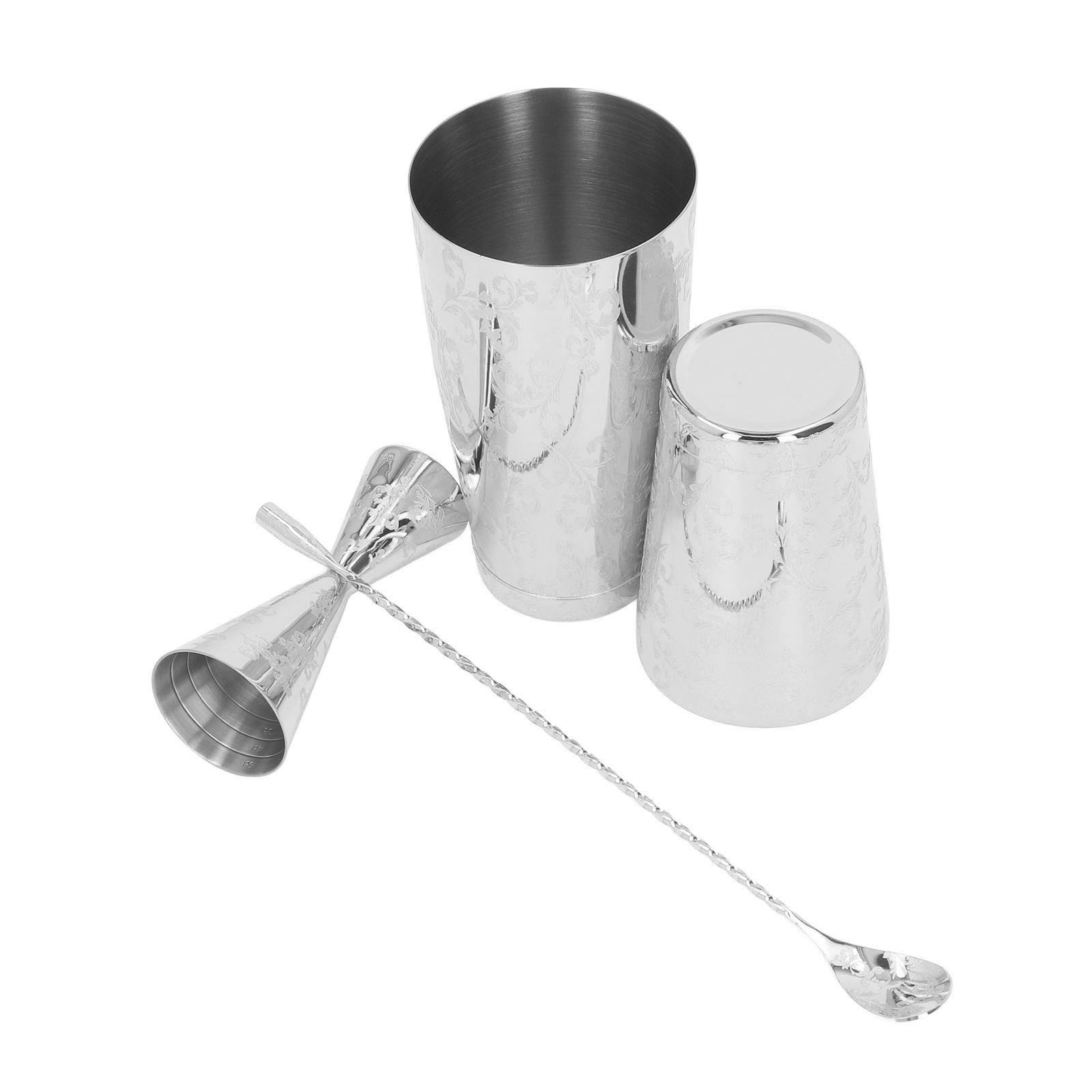 Boston Shaker Set, Multifunktional, Cocktailsieb Aus Edelstahl 304, Vintage-print, 1 Stück