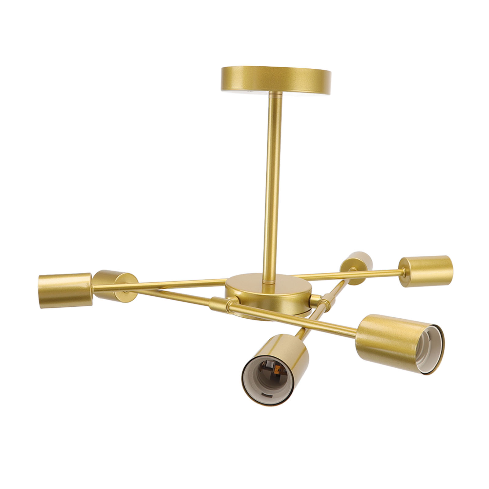 Retro-industrie-deckenleuchte Mit 6 Leuchten, Moderner Sputnik-kronleuchter Für Wohnzimmer, Restaurant, Bar, Schlafzimmer, 110–220 V, Gold