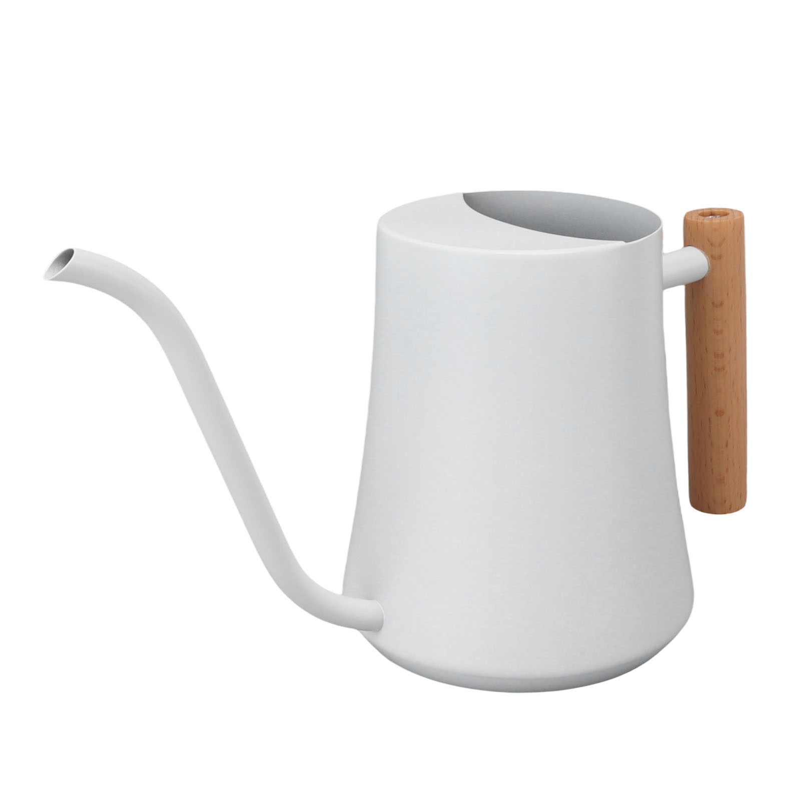 Gießkanne Aus Edelstahl, Retro-stil, Kleine Pflanzengießkanne Mit Holzgriff, Für Drinnen Und Draußen, 1000 Ml, Weiß