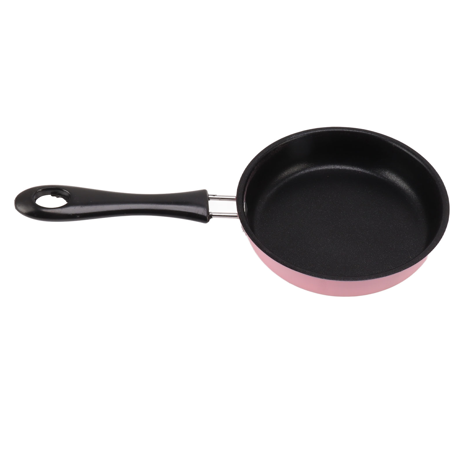 Mini-edelstahl-bratpfanne Mit Antihaftbeschichtung, Rund, Induktionsgeeignet, Mit Langem Griff, 12 Cm, Rosa