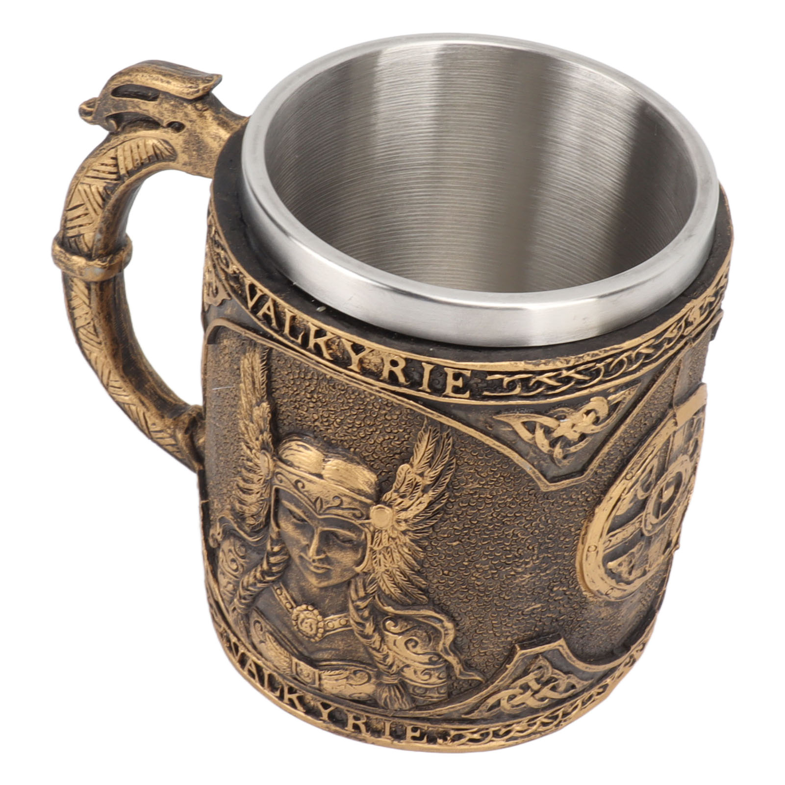 Bierkrug Aus Edelstahl, Kunstharz, Doppelwandig, Hitzebeständig, Piratenmuster, Trinkbecher, Trinkgefäß