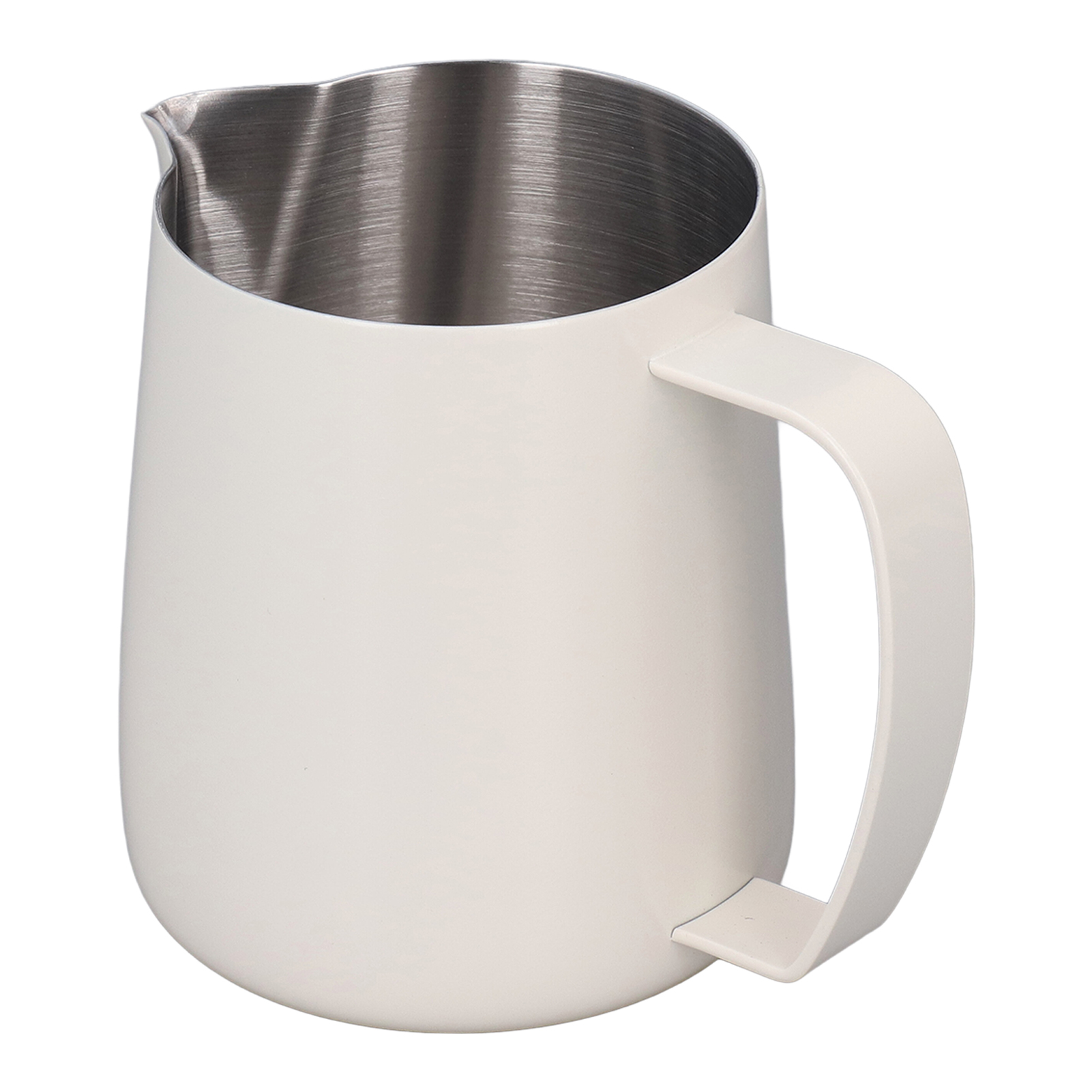 Milchaufschäumkännchen, Ausguss Aus Verdicktem Stahl, Milchaufschäumbecher, Milchaufschäumkännchen, 450 Ml, Beige