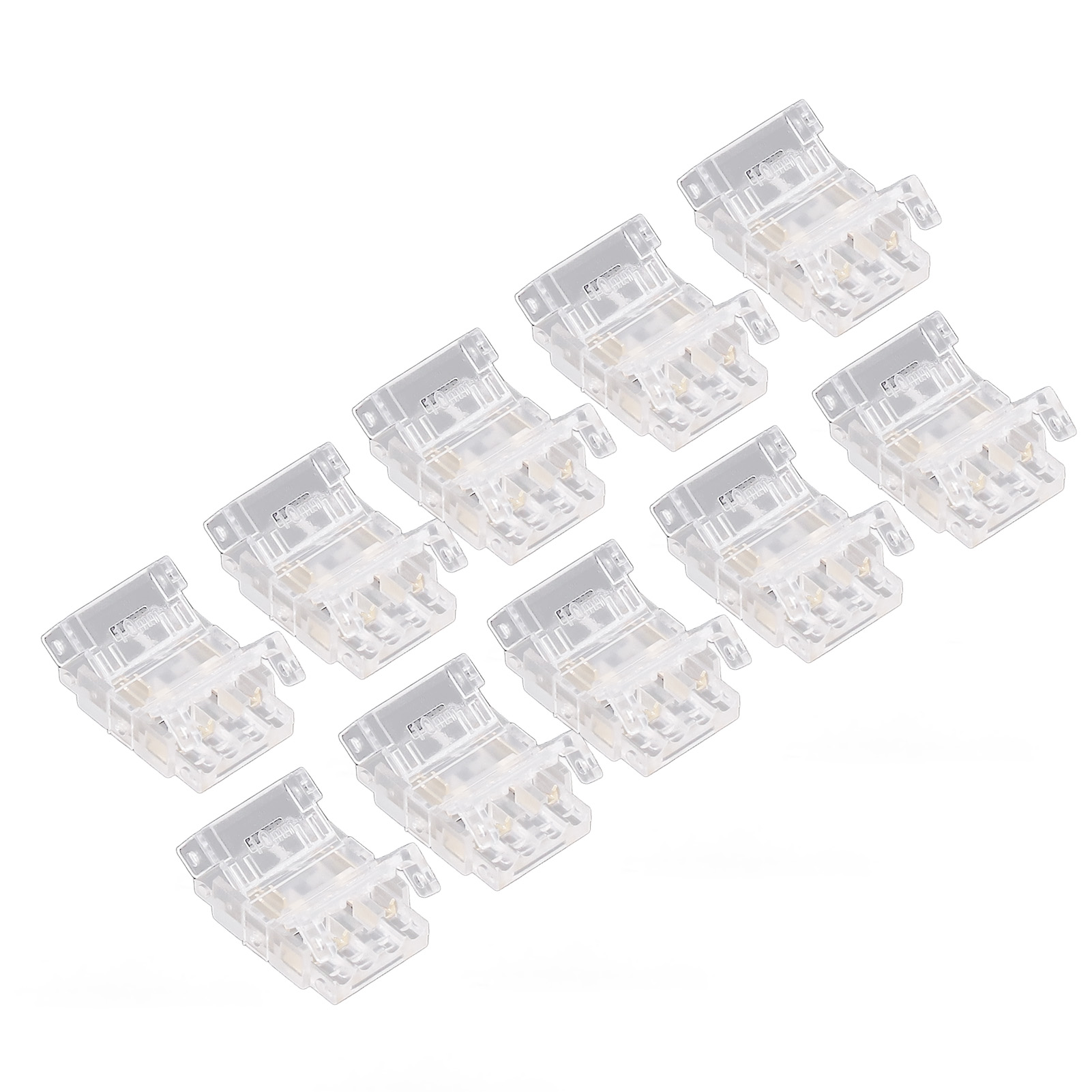 10 Stück Cob-led-streifenverbinder Für 10-mm-drähte, 3-polig, Transparent, Lötfrei, Für Den Einsatz Zu Hause, In Der Schule Und Im Büro