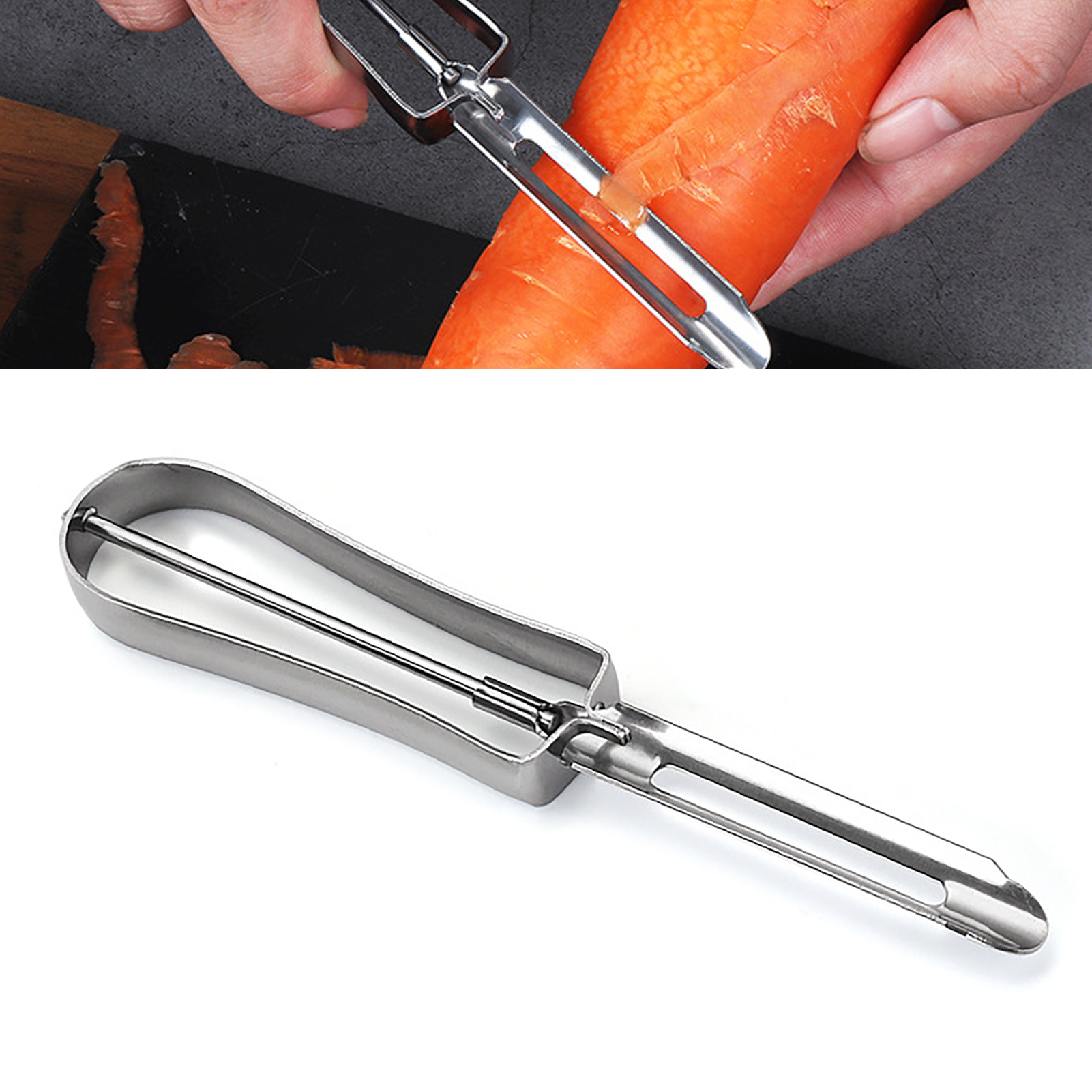 Sparschäler Aus Edelstahl, Ultrascharfe Klinge, Universeller Obst- Und Gemüseschäler Für Küche, Camping Und Picknicks
