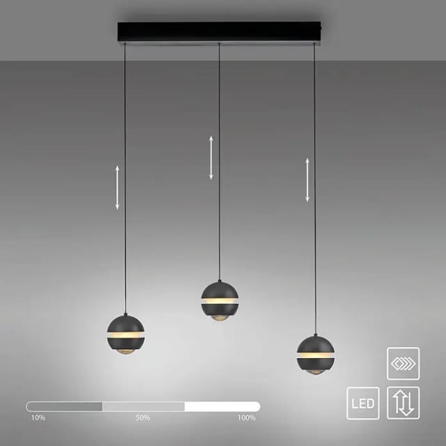 SCHÖNER WOHNEN-Kollektion LED Pendelleuchte LINI, Dimmfunktion, LED fest integriert, Warmweiß, SCHÖNER WOHNEN Kollektion, 3-Stufen Dimmer, Comfort-Lift