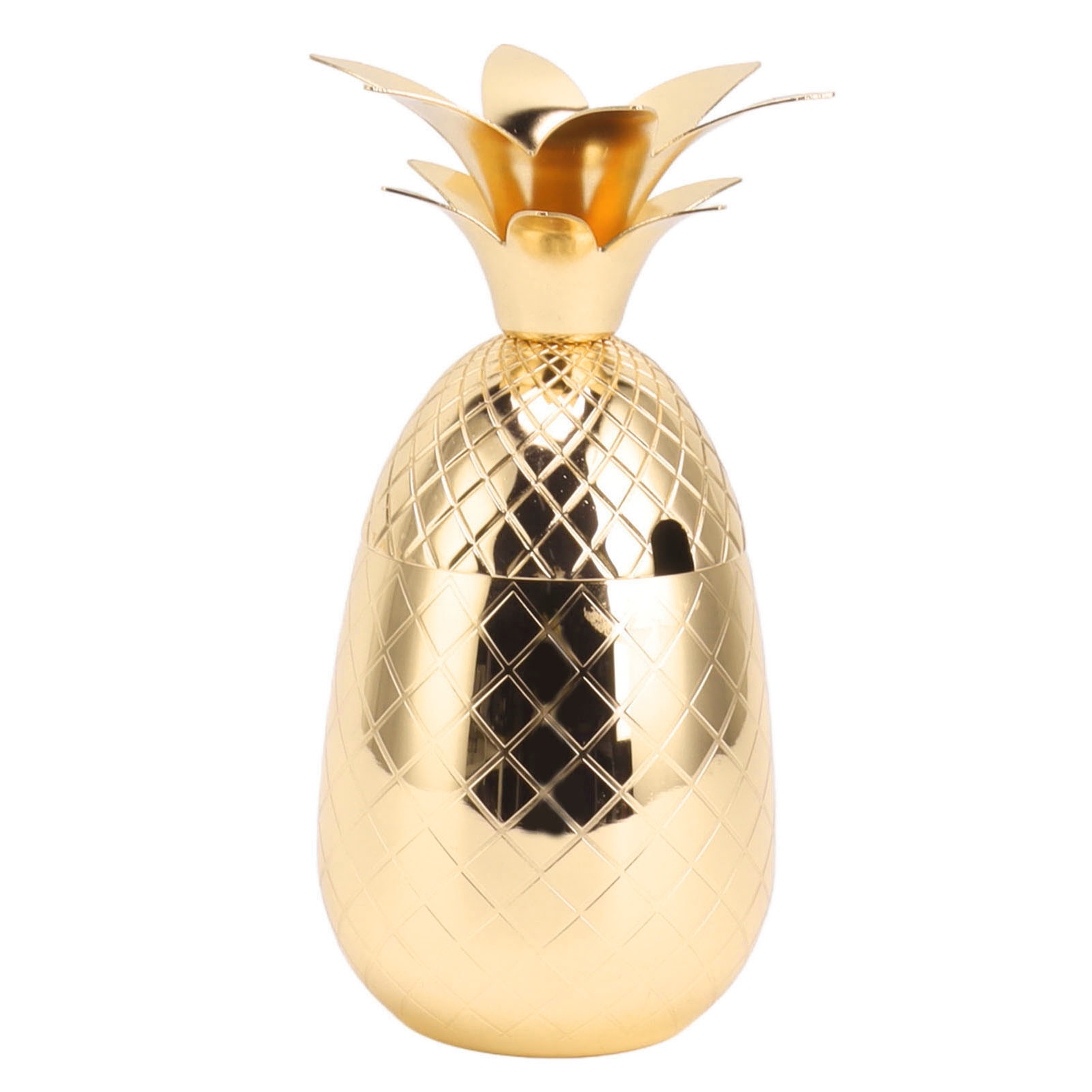 Ananasförmiger Cocktailshaker Aus Edelstahl, Glatt Poliert, 500 Ml, Für Die Hausbar, Gold