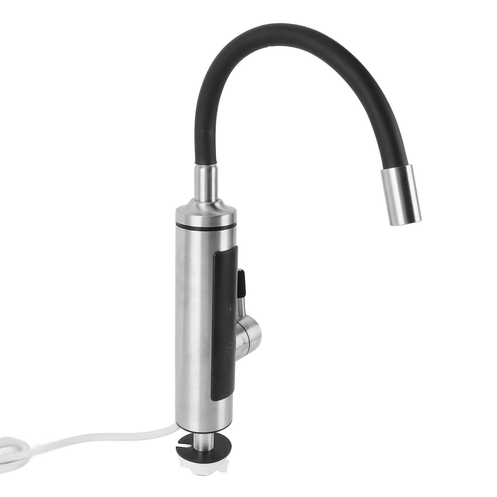 360° Drehbarer Wasserhahn Für Bad Und Küche, Warm- Und Kaltwasseranschluss, Wartungsfreier Elektrischer Durchlauferhitzer Mit Digitalanzeige, 220-v-eu-stecker