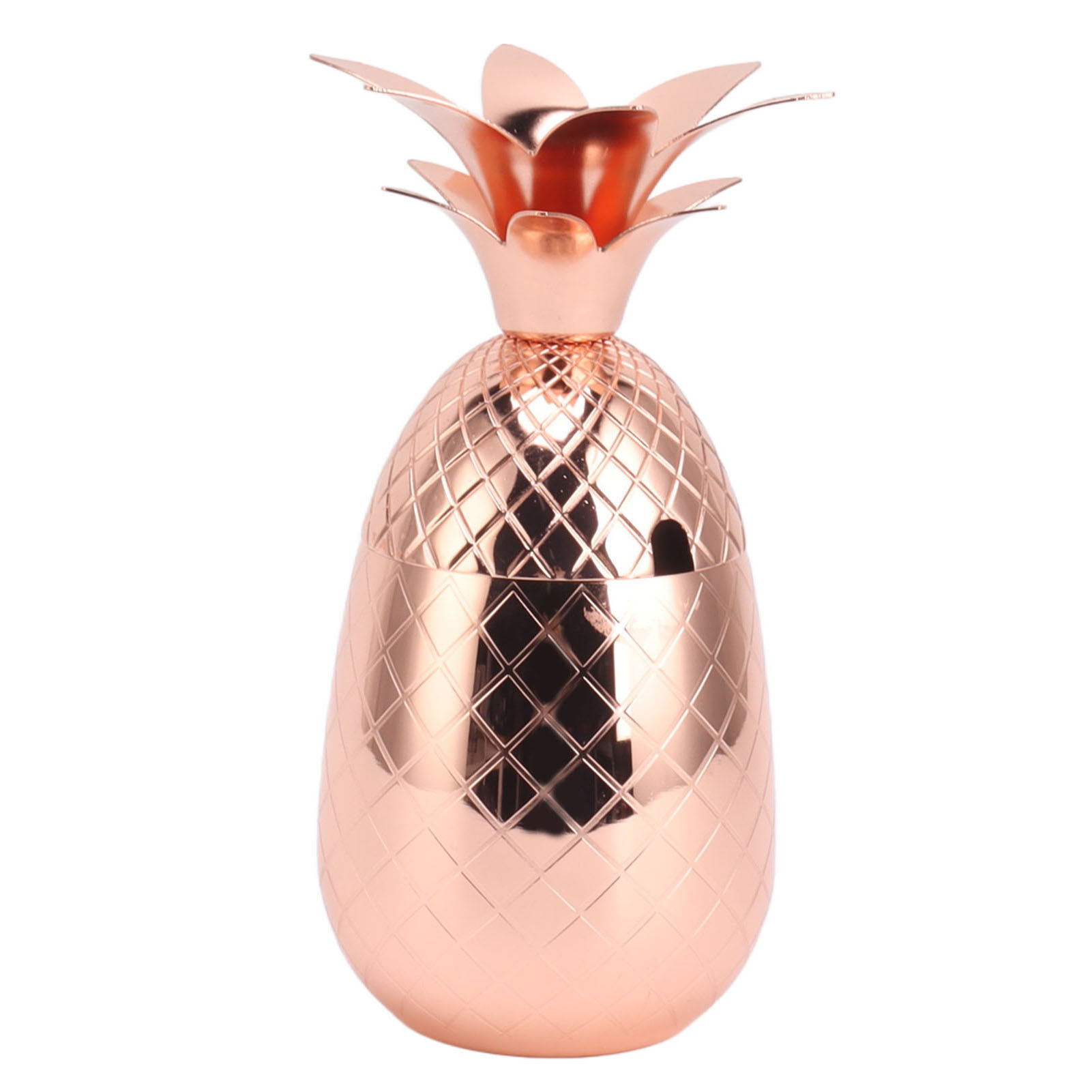 Ananasförmiger Cocktailshaker Aus Edelstahl, Glatt Poliert, 500 Ml, Für Die Hausbar, Roségold