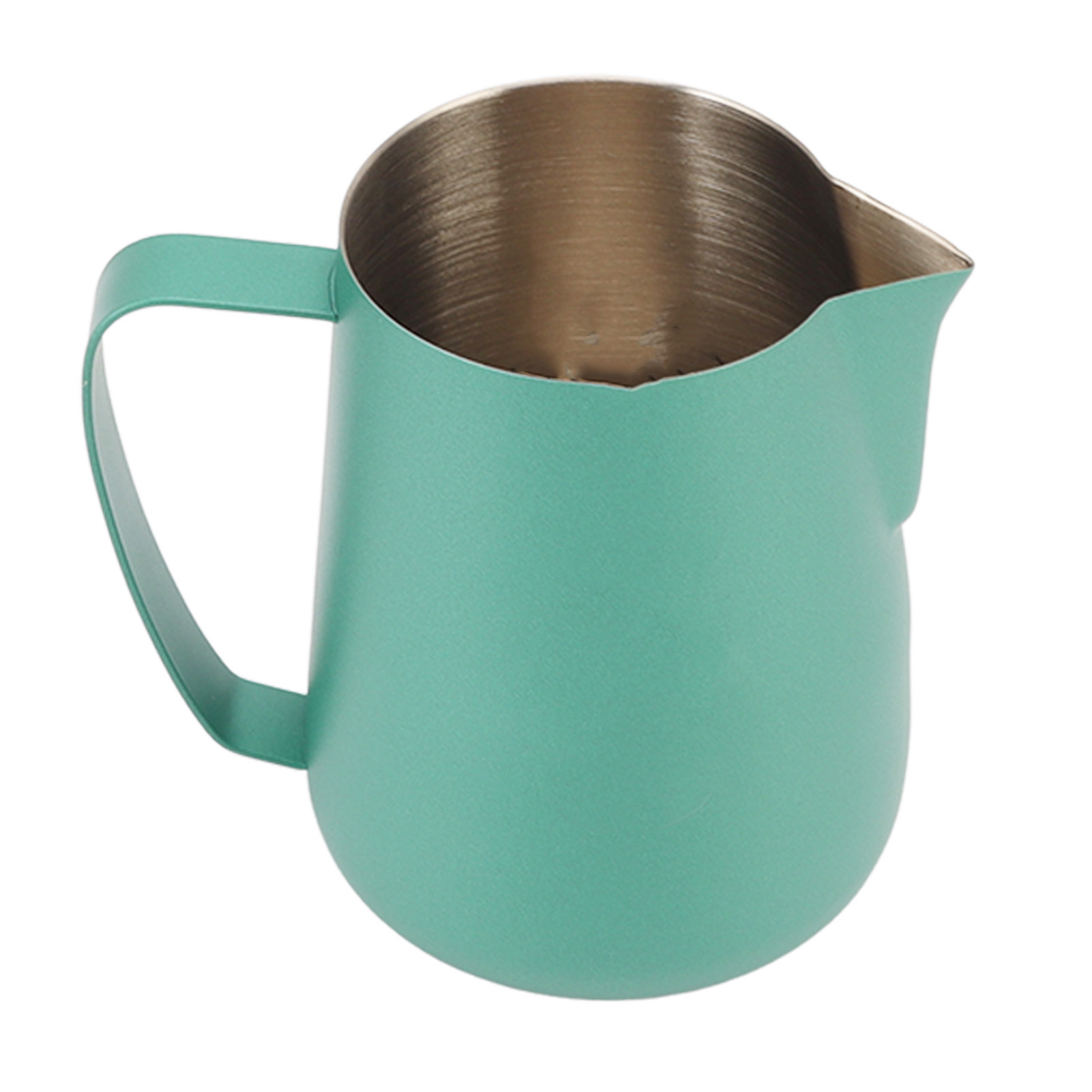 420 Ml/14 Oz Edelstahl-kaffeeaufschäumbecher, Multifunktionaler Milchaufschäumkännchen, Grün