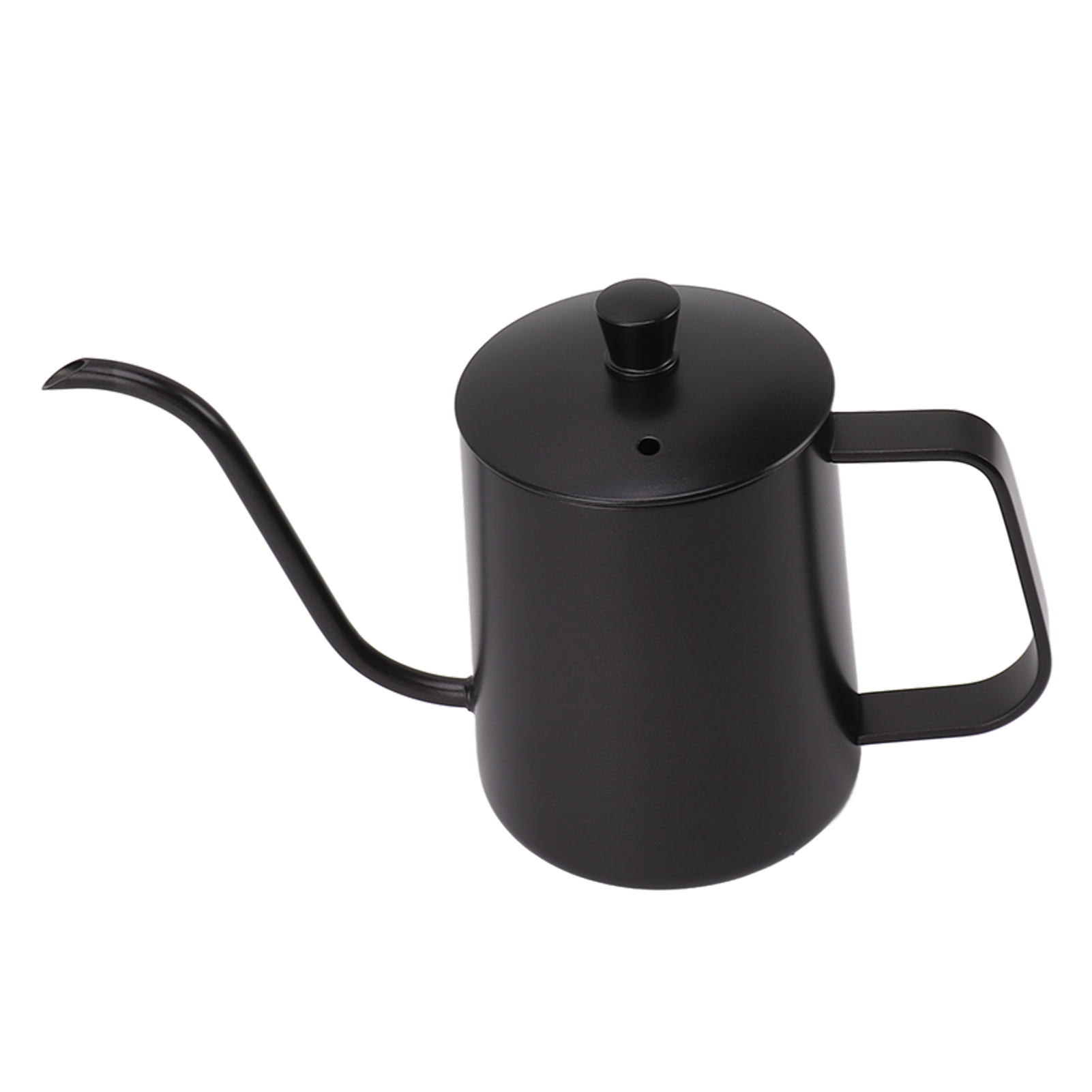 Kleiner Kaffeekessel, Edelstahl, Präzisionskessel Mit Schwanenhalsausguss Für Filterkaffee, Schwarz, 350 Ml