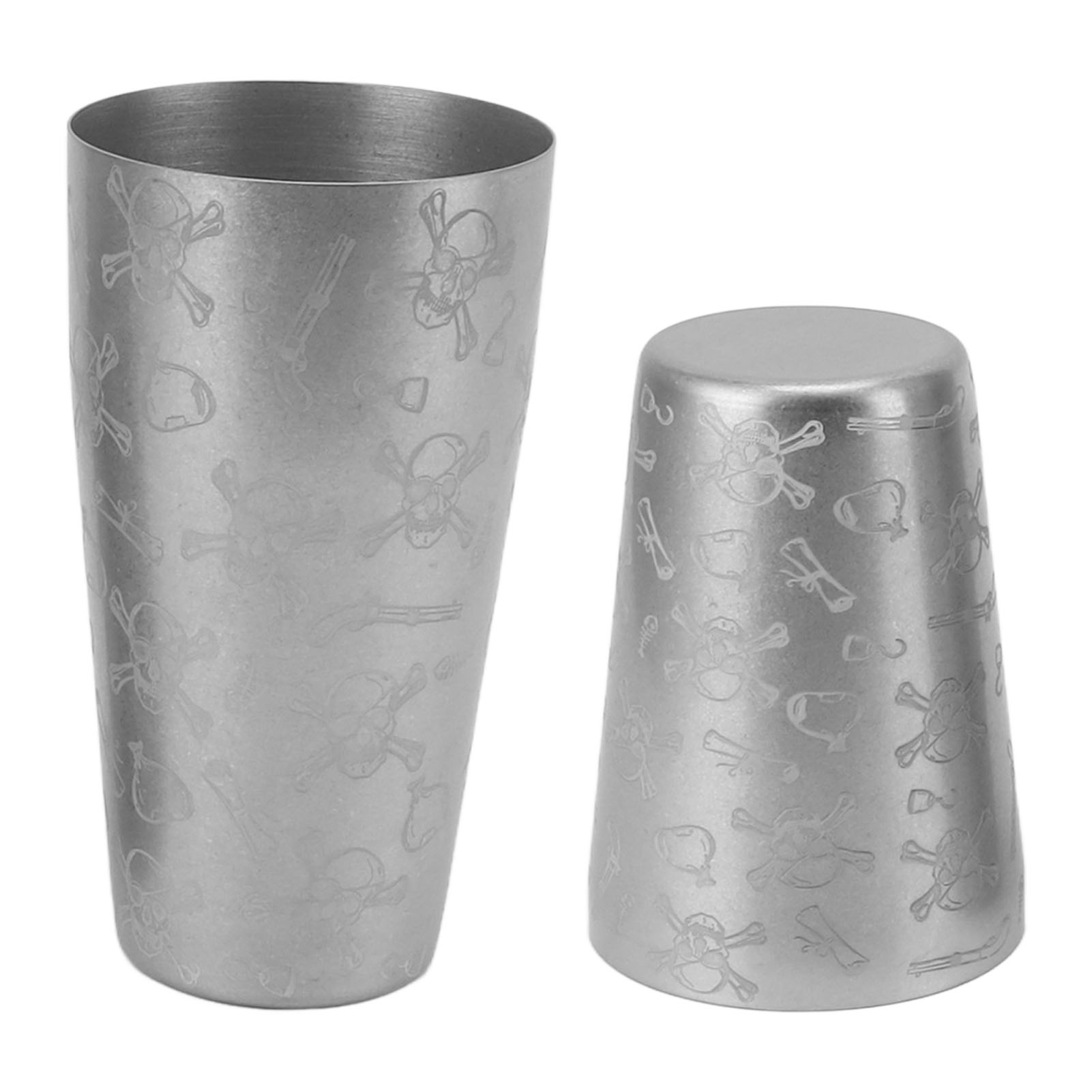 Boston Cocktail-shaker-set Aus Edelstahl Zum Mixen Von Drinks Für Die Hausbar, Totenkopfmuster, Ohne Boden