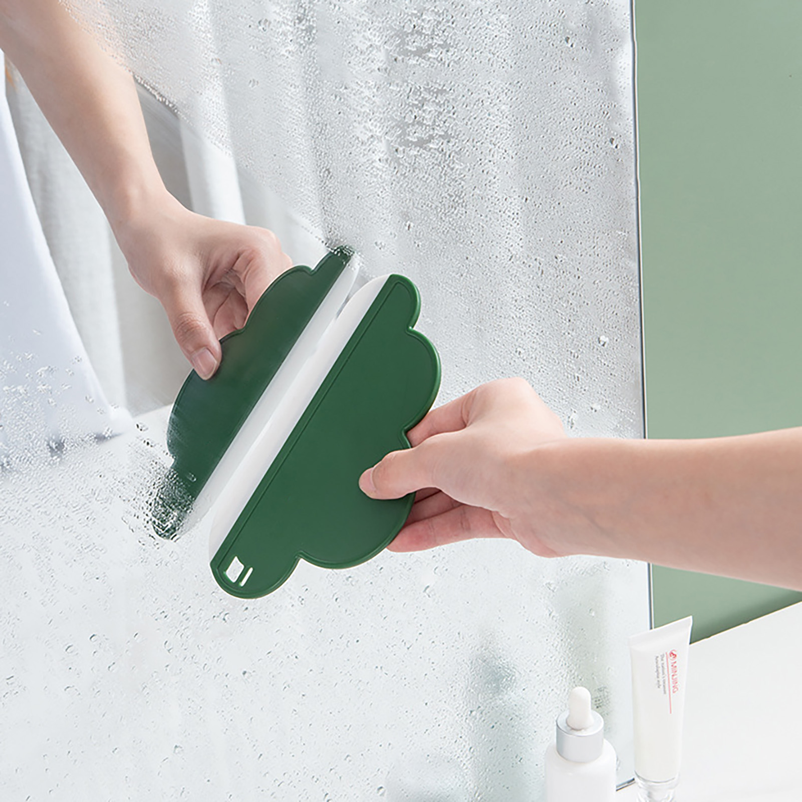 Silikon-pp-wasserabzieher Mit Abziehlippe Zur Effektiven Nebelentfernung, Hängender Mini-wasserabzieher Für Bad Und Küche, Weiß