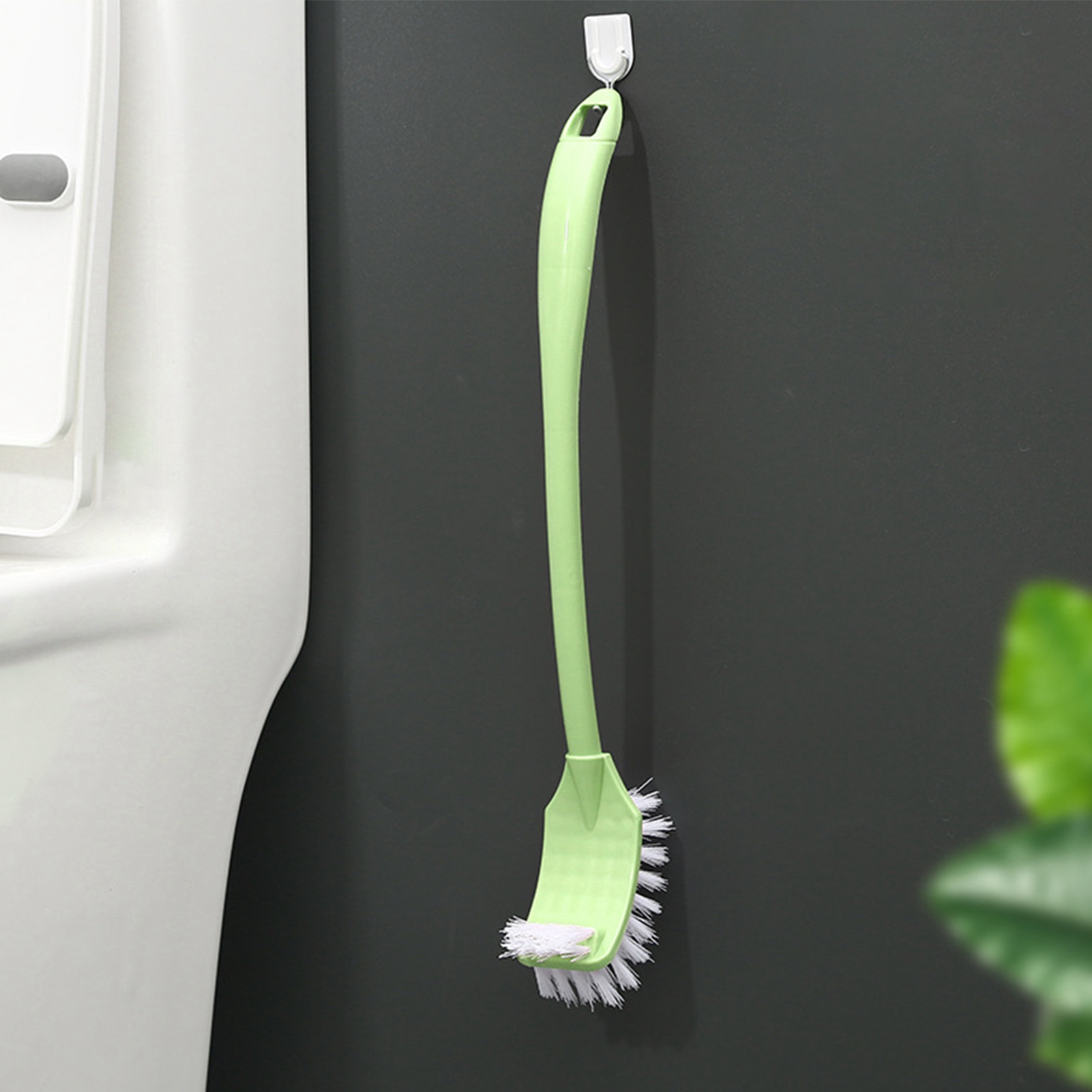 Wc-bürstenset, Sehr Effizient, Zur Wandmontage, Mit Langem, Ergonomischem Griff, Für Die Toilettenschüssel, Grün