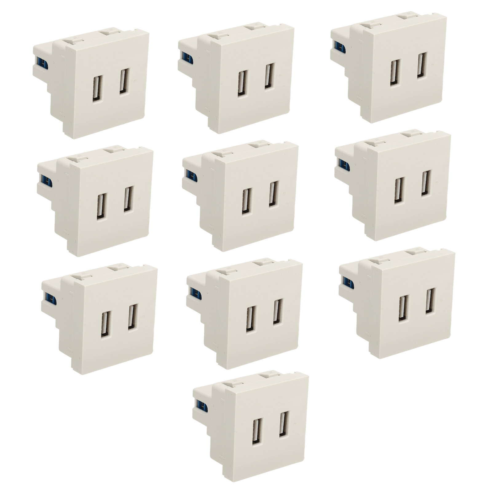 10 Stück Usb-wandsteckdosen, 10 W, 2 Anschlüsse, Dc 5 V 2 A Ladegerät, Ac 110–250 V Steckdosen Für Wohnmobile, Hotels Und Privathaushalte