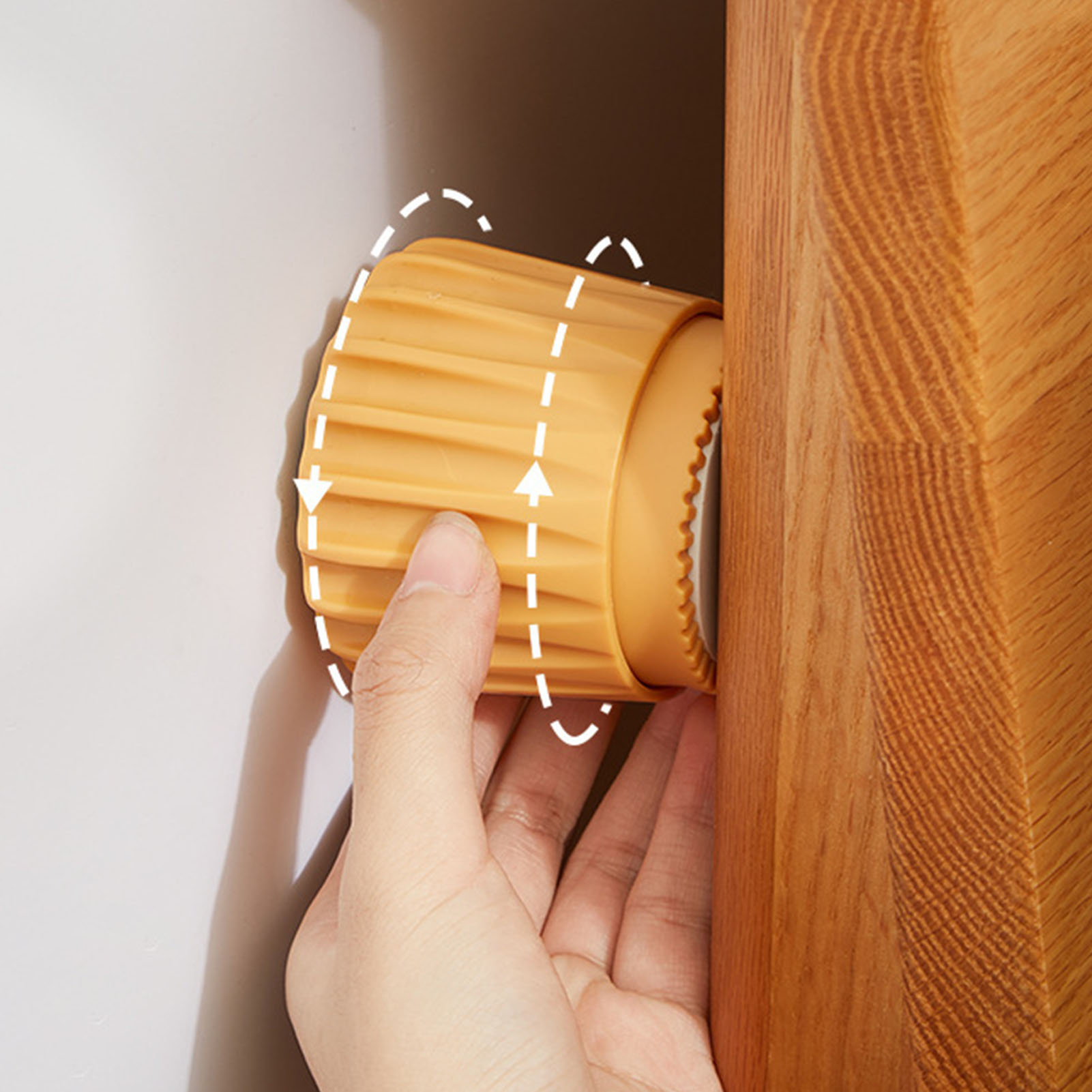 Stück Wandstopper Fürs Bett, Stoßfest, Drehbar, Ohne Bohren, Geräuschdämpfend, Stoßdämpfend, Für Zuhause, Gelb, Klein