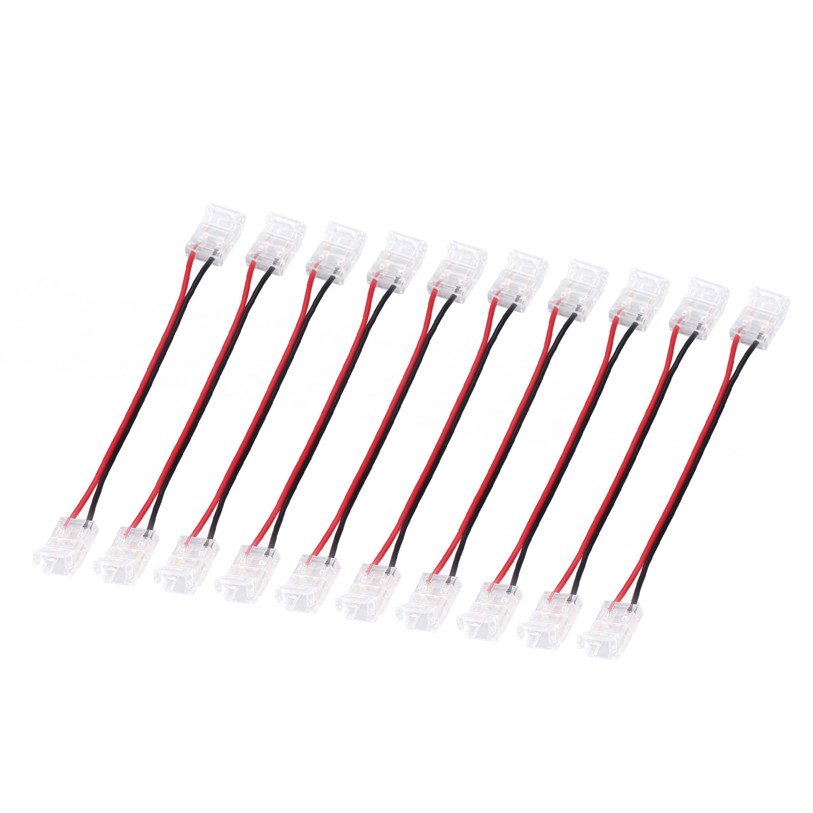 10 Stück Cob-streifenverbinder, 2-polig, Pc-material, 10 Mm Breit, Doppelseitiger Verlängerungsstreifenverbinder
