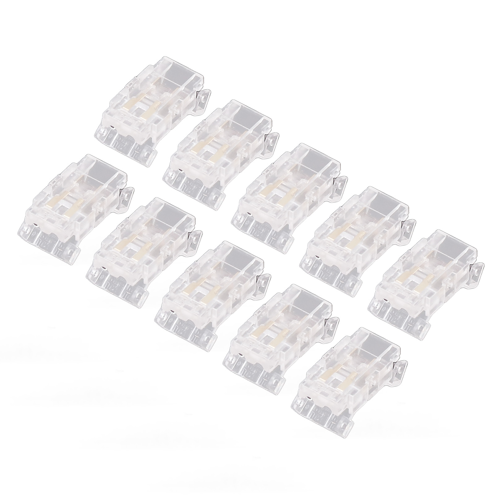 10 Stück Cob-led-streifenverbinder Für Kabel, 2-polig, 8 Mm, Transparent, Lötfrei, Für Zuhause, Büro, Schule