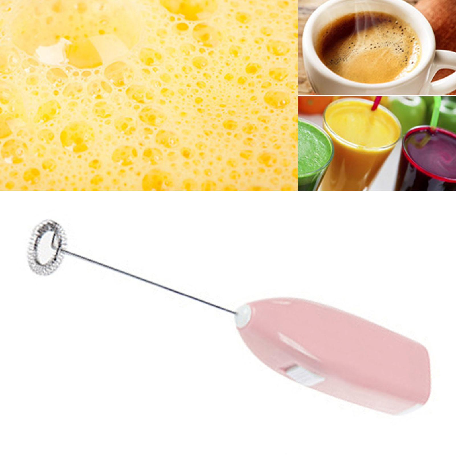 Kabelloser Elektrischer Handmixer, Batteriebetrieben, Klein, Kunststoff, Metall, Für Zuhause, Hotel, Rosa