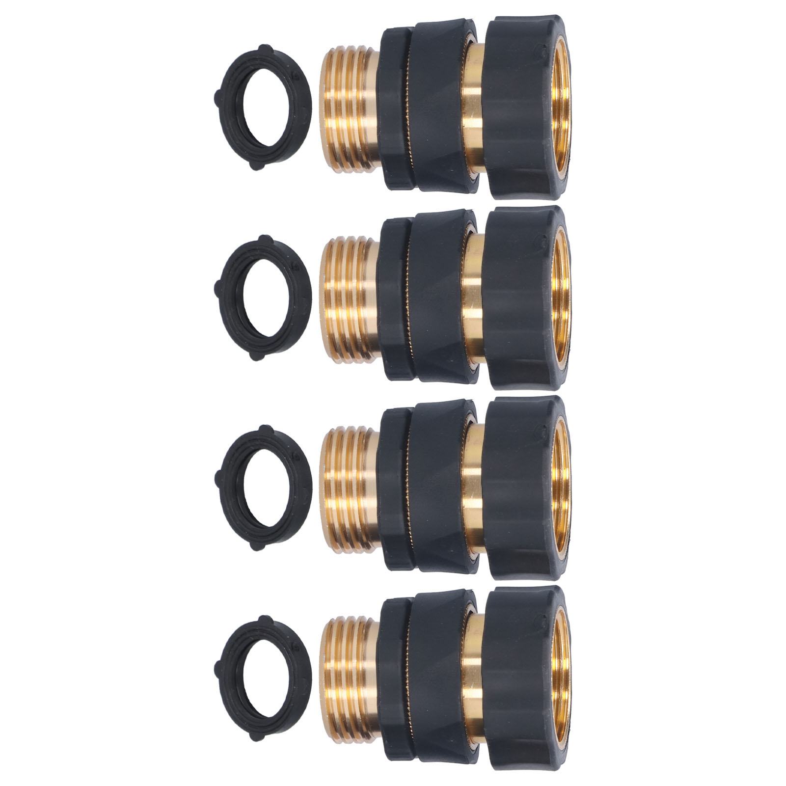 4 Sets Universeller Schnellkupplungen Für Gartenschläuche Mit Dichtungen, Messingadaptern, Auslaufsicher Für Die Gartenbewässerung