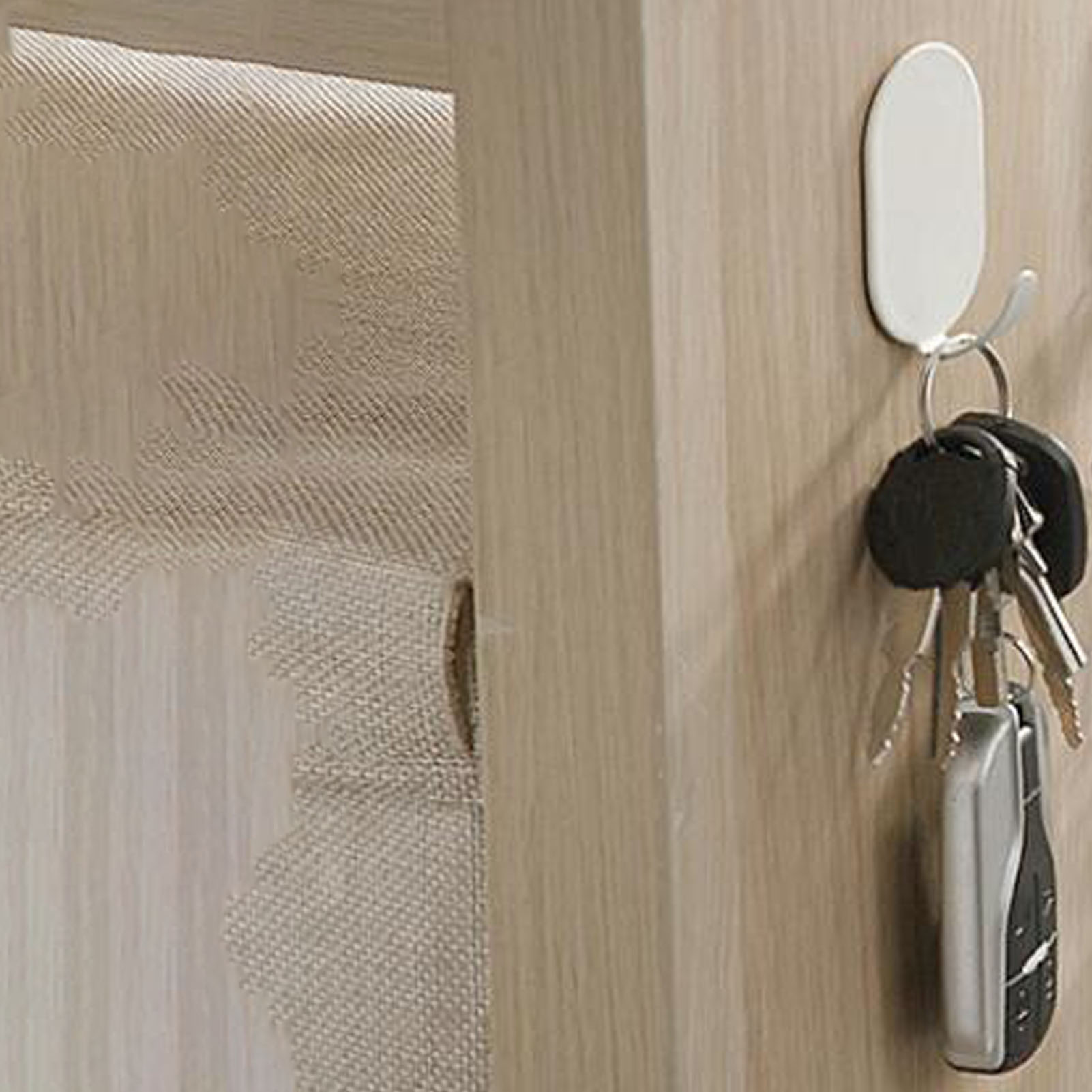 10 Selbstklebende Haken, Universell Einsetzbar, Hohe Tragkraft, Wandhandtuchhalter, Für Badezimmertüren, Weiß