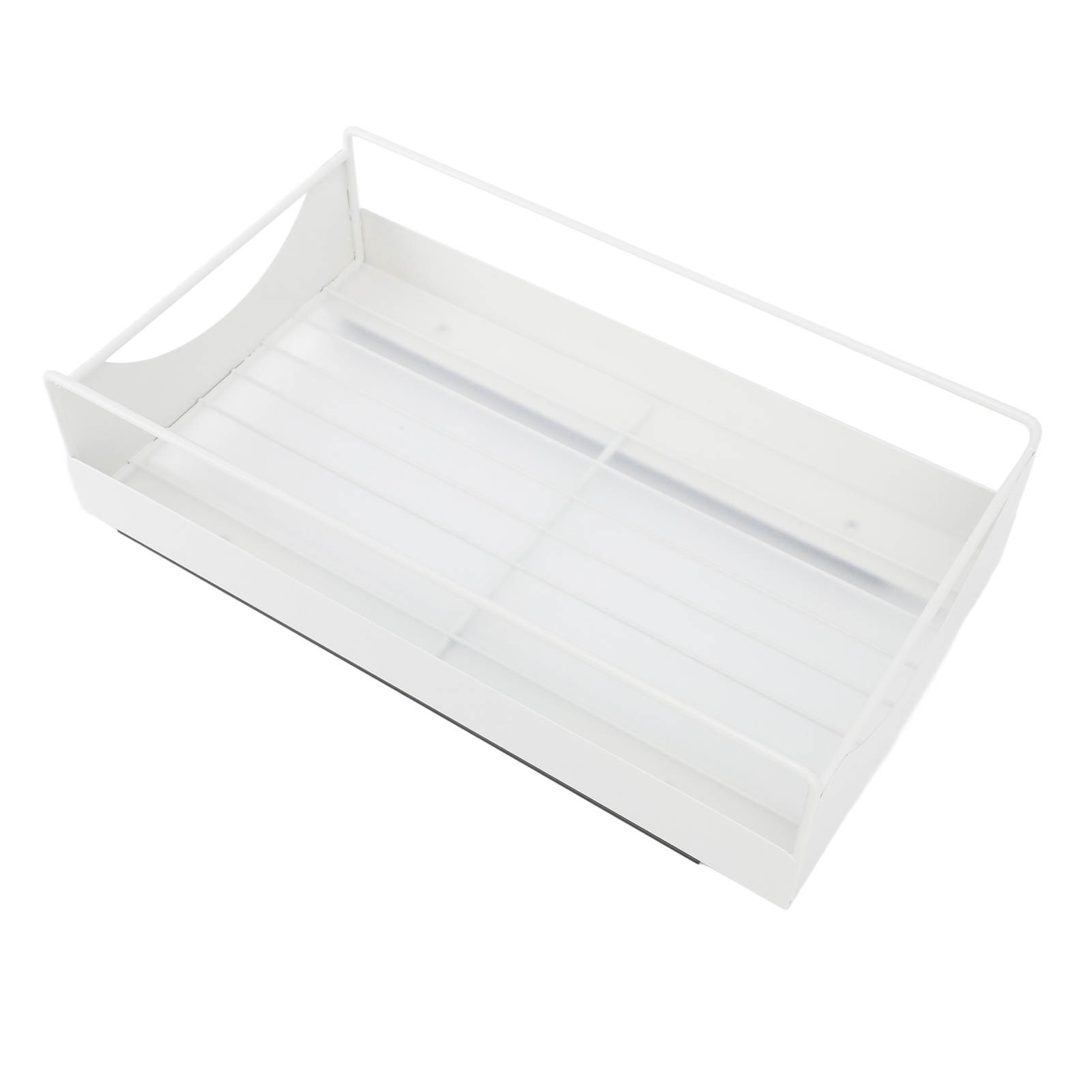 Ausziehbarer Organizer Für Schränke Aus Kohlenstoffstahl, Leichtgängig, Geräuschlos, Für Vorratsschränke Und Badezimmerschränke, Weiß, M 227 X 401 X 85 Mm