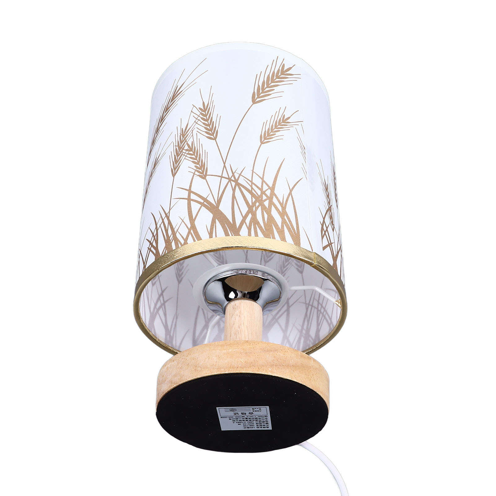 Kleine Tischlampe Fürs Schlafzimmer, Dimmbar, Led-nachtlicht, Massivholz, Usb-anschluss, Lampenschirm In Form Einer Weizenähre, Augenschonend