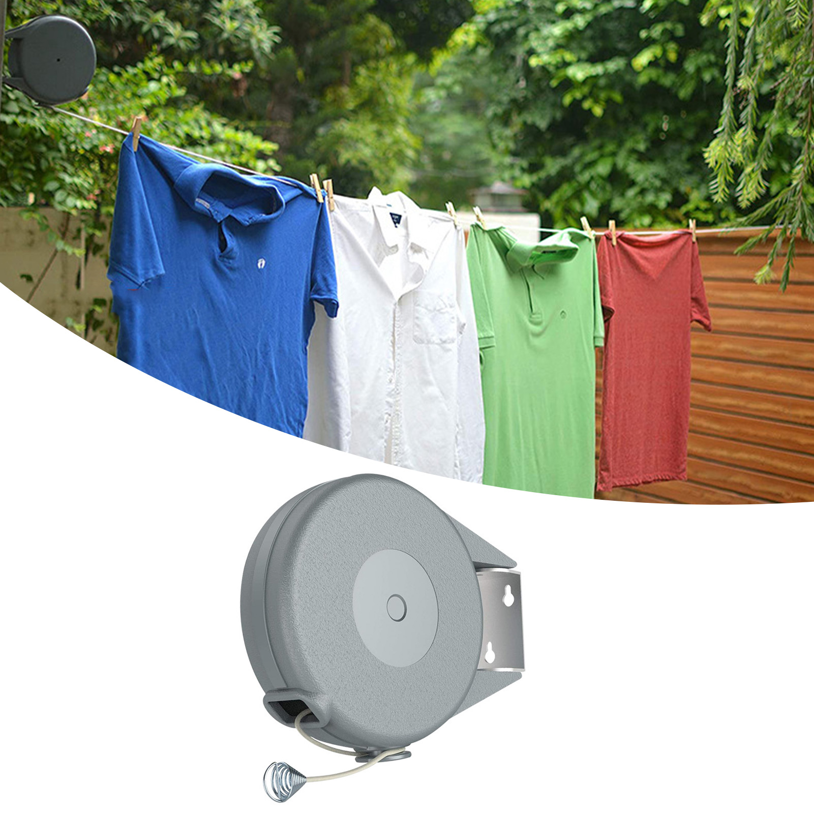 Ausziehbare Wäscheleine (15 Meter) Mit Einer Maximalen Tragkraft Von 13,6 Kg. Tragbare Wäscheleine Für Campingausflüge.