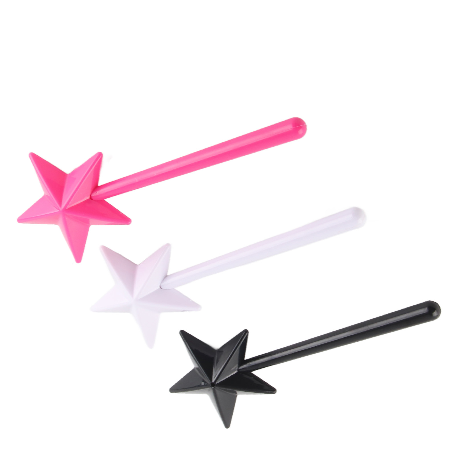 3-teiliges Set Magischer Sternförmiger Salz- Und Pfefferstreuer, Zauberstab, Salz- Und Pfefferstreuer, Magische Essstäbchen, Gewürzspender, Rosa, Schwarz, Weiß