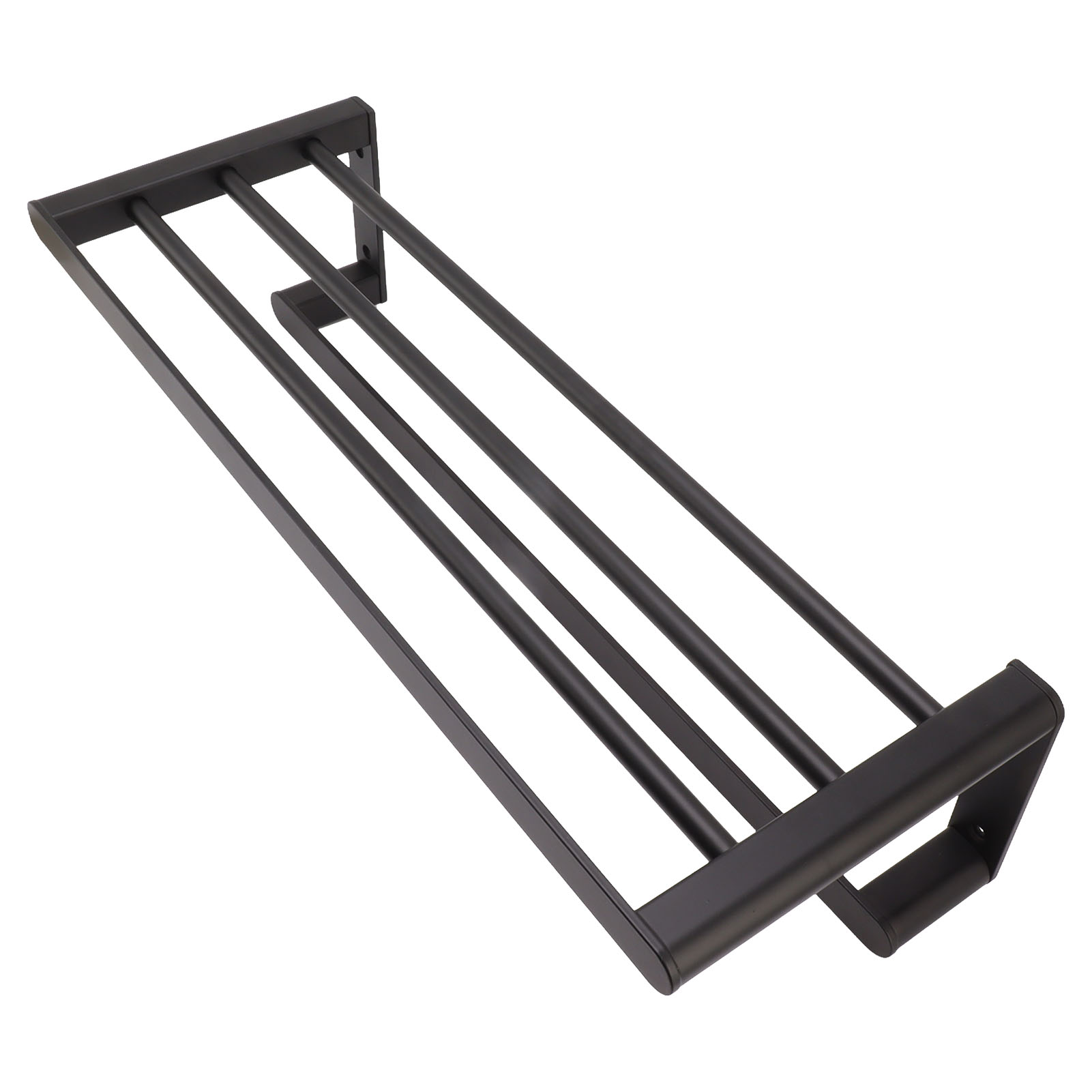 Badezimmerregale, Handtuchhalter, Handtuchhalter Aus Aluminium, Wandmontage, Schwarz