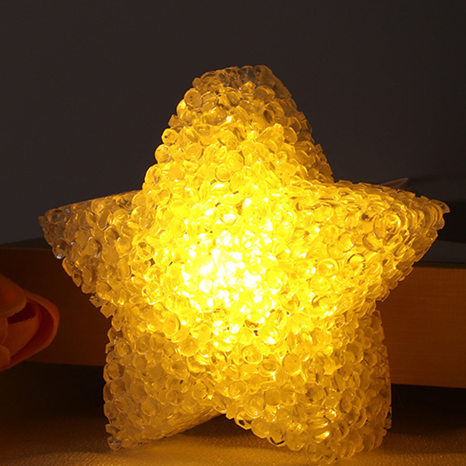 Handliche, Sternförmige Lampe Aus Acryl, Batteriebetrieben, Sanft Leuchtend, Sternförmige Konzertlampe, Chordekoration, Gelbes Licht