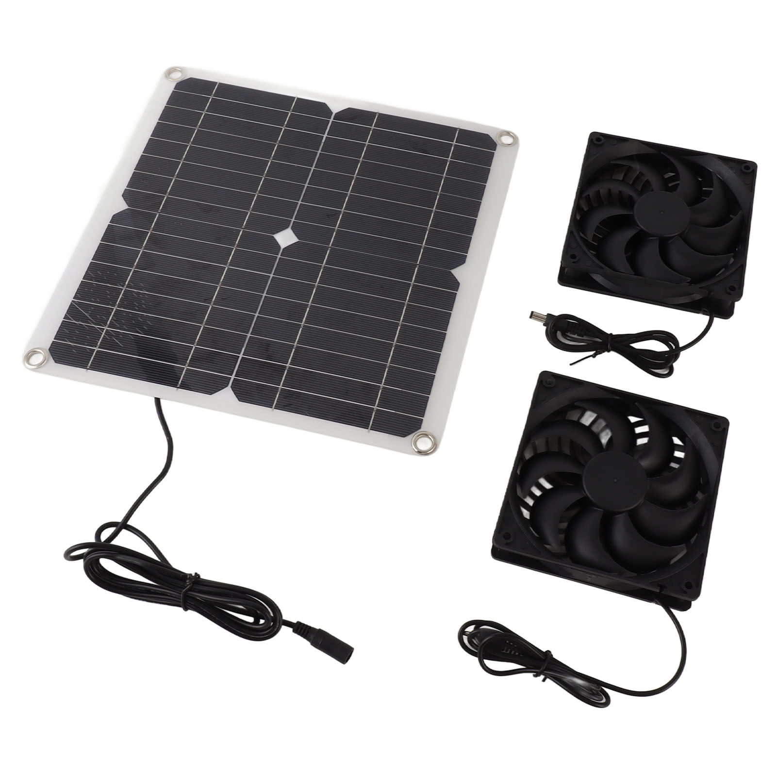 12-w-12-v-solarpanel-ventilator-set, Energieeffizient, Mit Zwei Solarpanel-ventilatoren