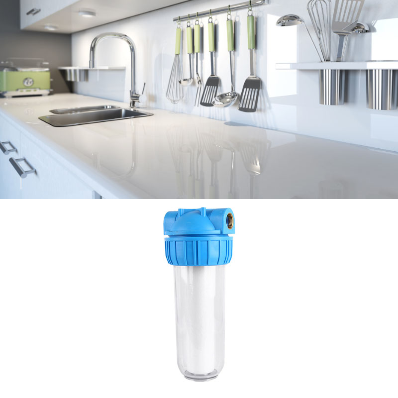 10-zoll-wasserfiltergehäuse Mit Filter, 1-zoll-messinganschluss, Transparent, Zur Entfernung Von Ablagerungen